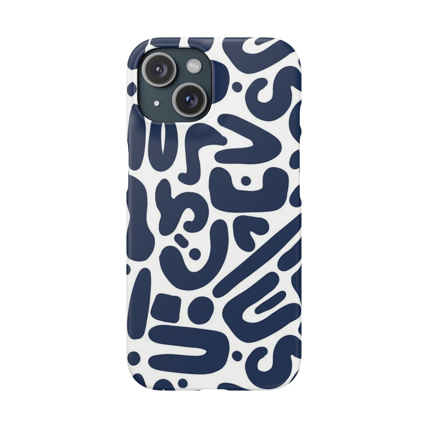 Modern Abstract Navy Blue Graphic Phone Case Sleek and Durable Protection