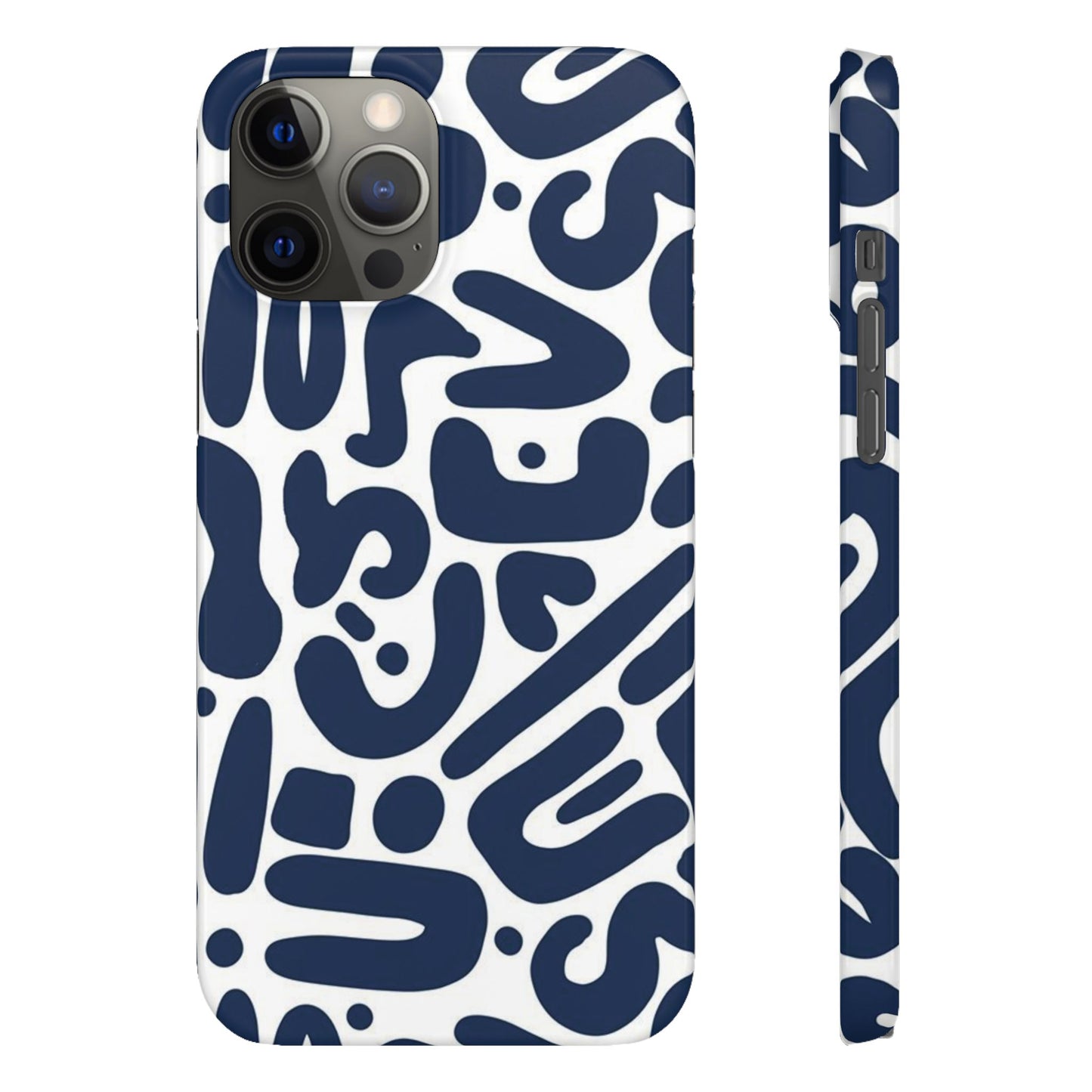Modern Abstract Navy Blue Graphic Phone Case Sleek and Durable Protection