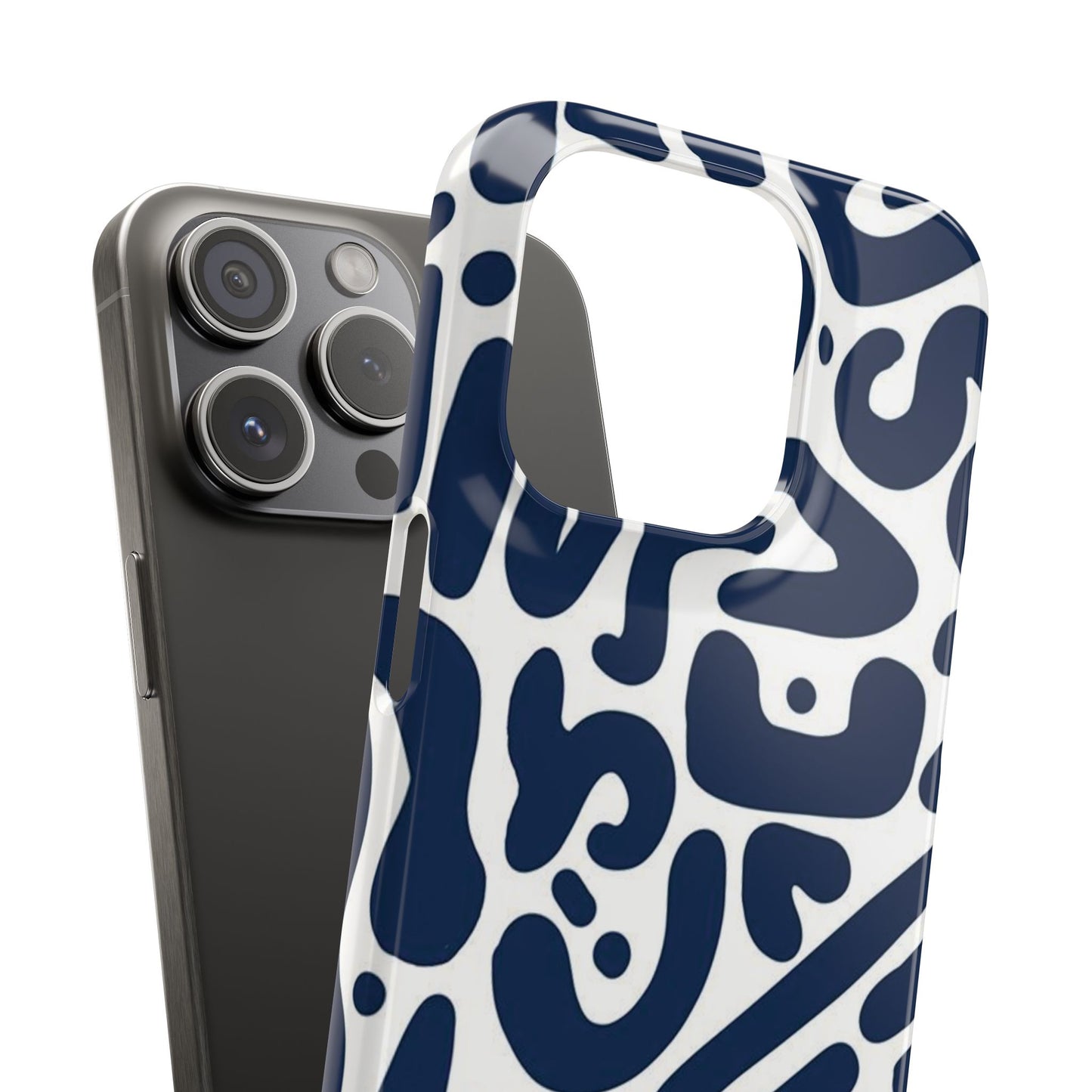 Modern Abstract Navy Blue Graphic Phone Case Sleek and Durable Protection