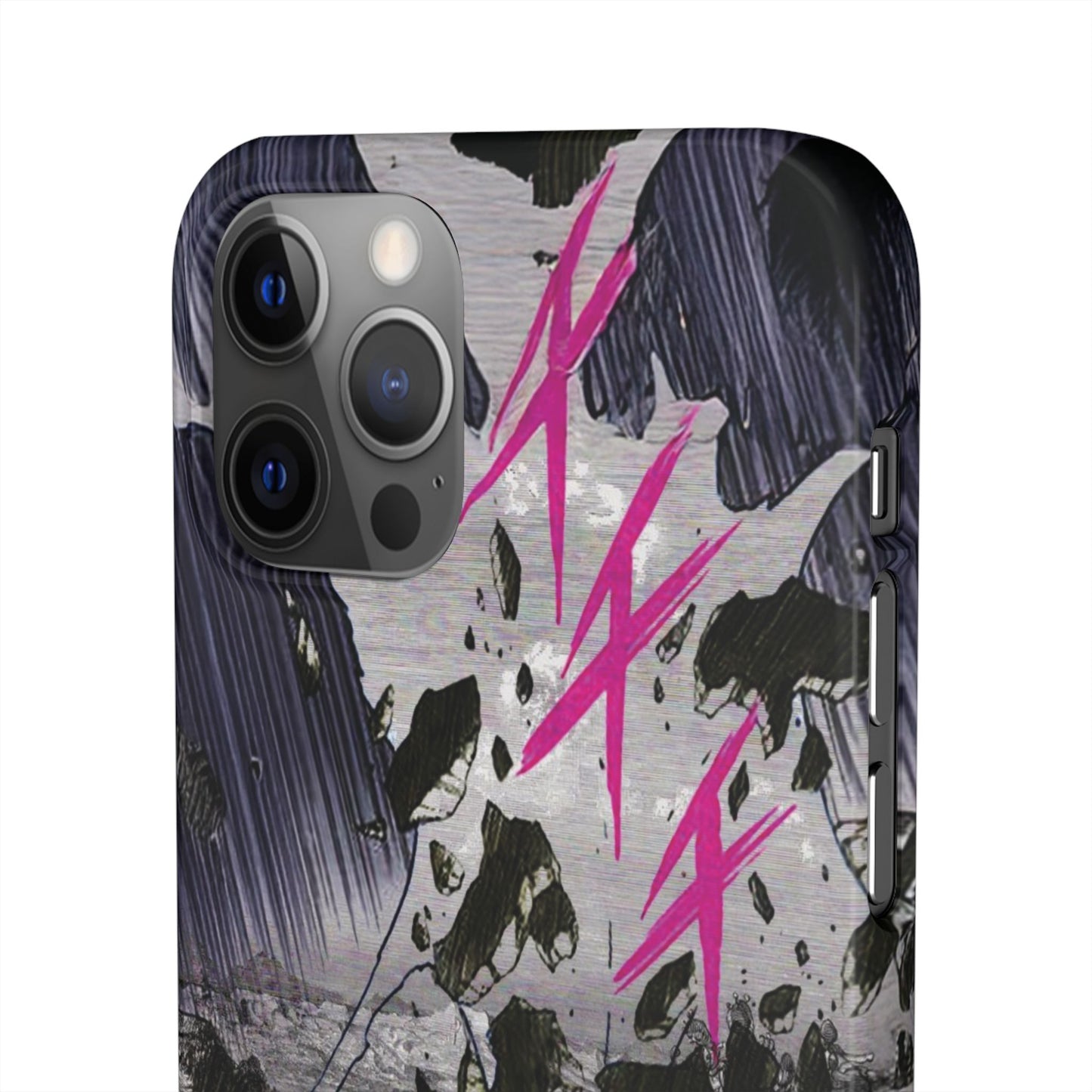 Lionbreaker Fierce Combat Monochrome Design with Electric Fuchsia Sound Glyphs Phone Case