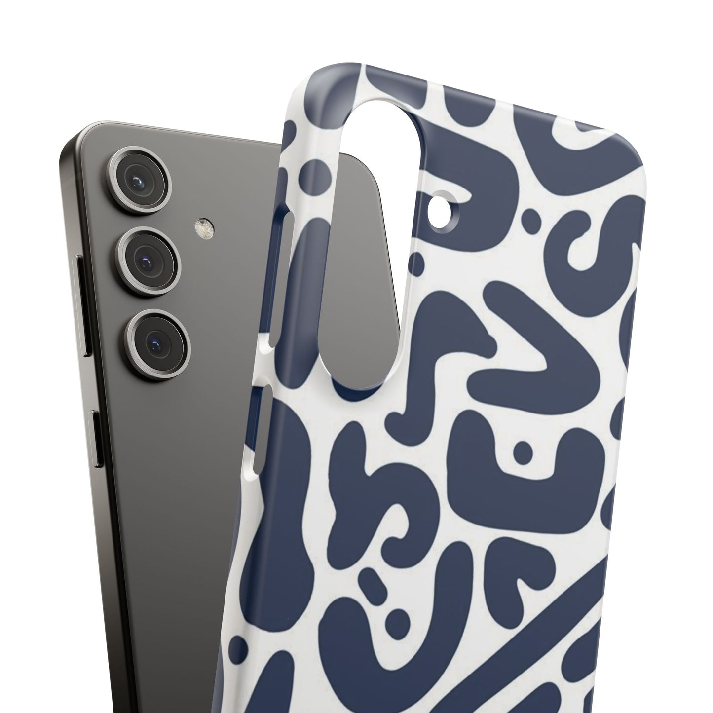 Modern Abstract Navy Blue Graphic Phone Case Sleek and Durable Protection