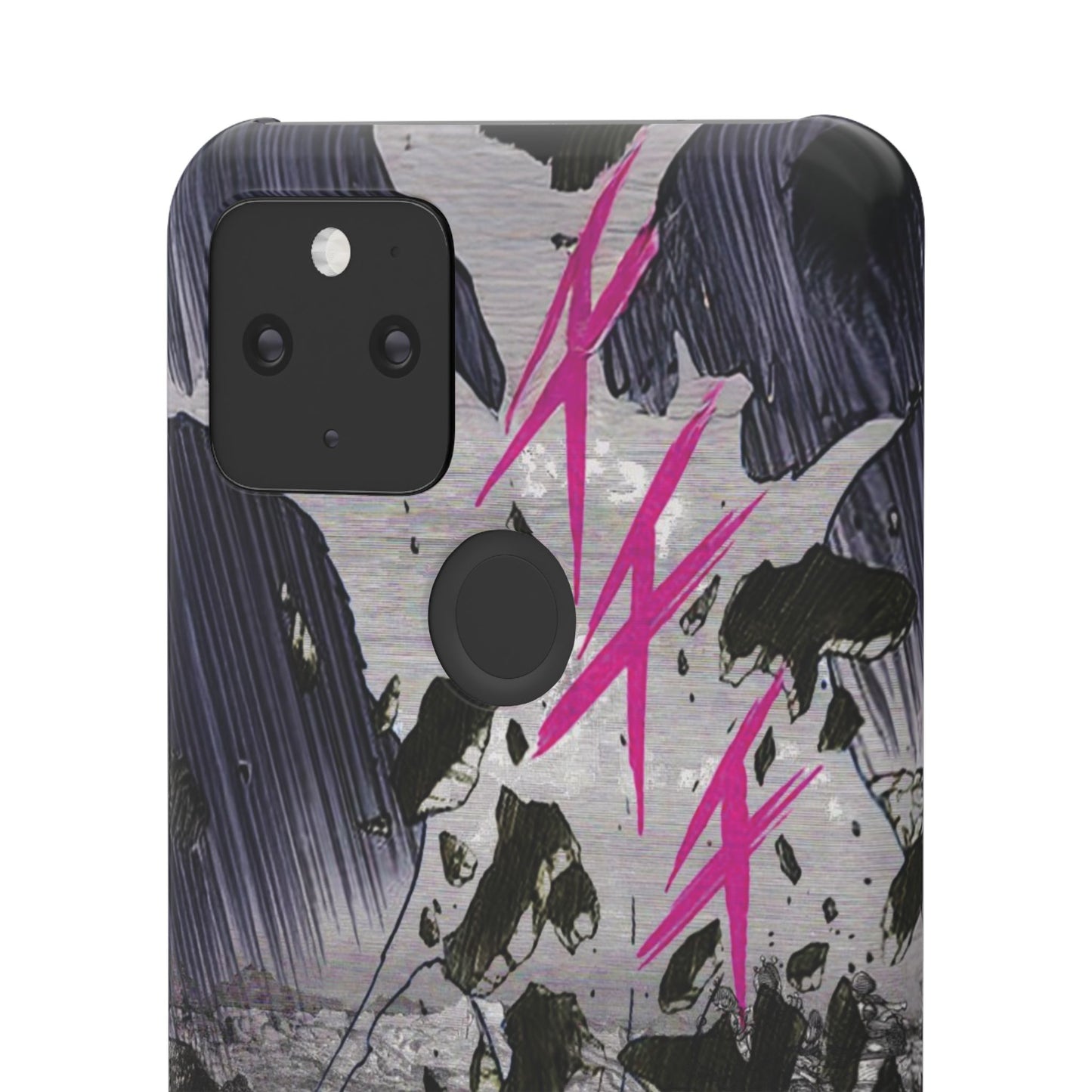 Lionbreaker Fierce Combat Monochrome Design with Electric Fuchsia Sound Glyphs Phone Case