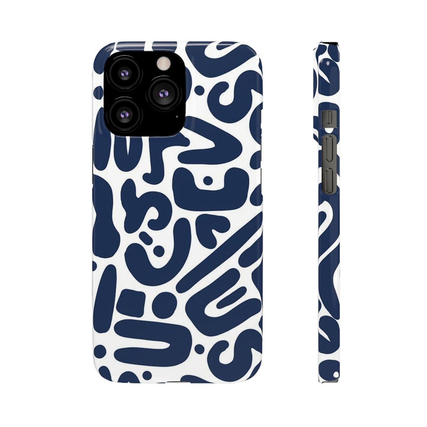 Modern Abstract Navy Blue Graphic Phone Case Sleek and Durable Protection