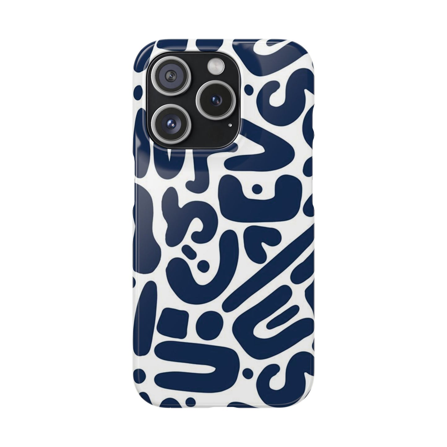 Modern Abstract Navy Blue Graphic Phone Case Sleek and Durable Protection