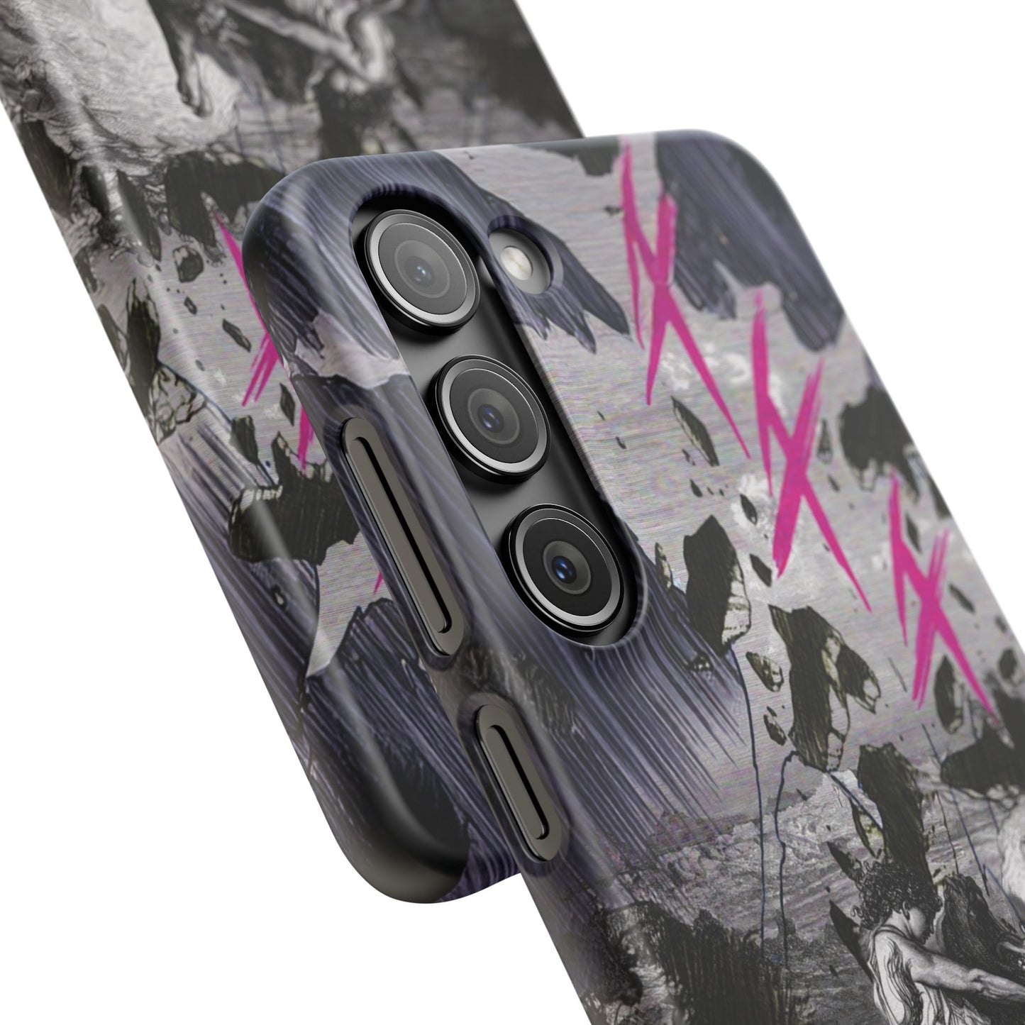 Lionbreaker Fierce Combat Monochrome Design with Electric Fuchsia Sound Glyphs Phone Case