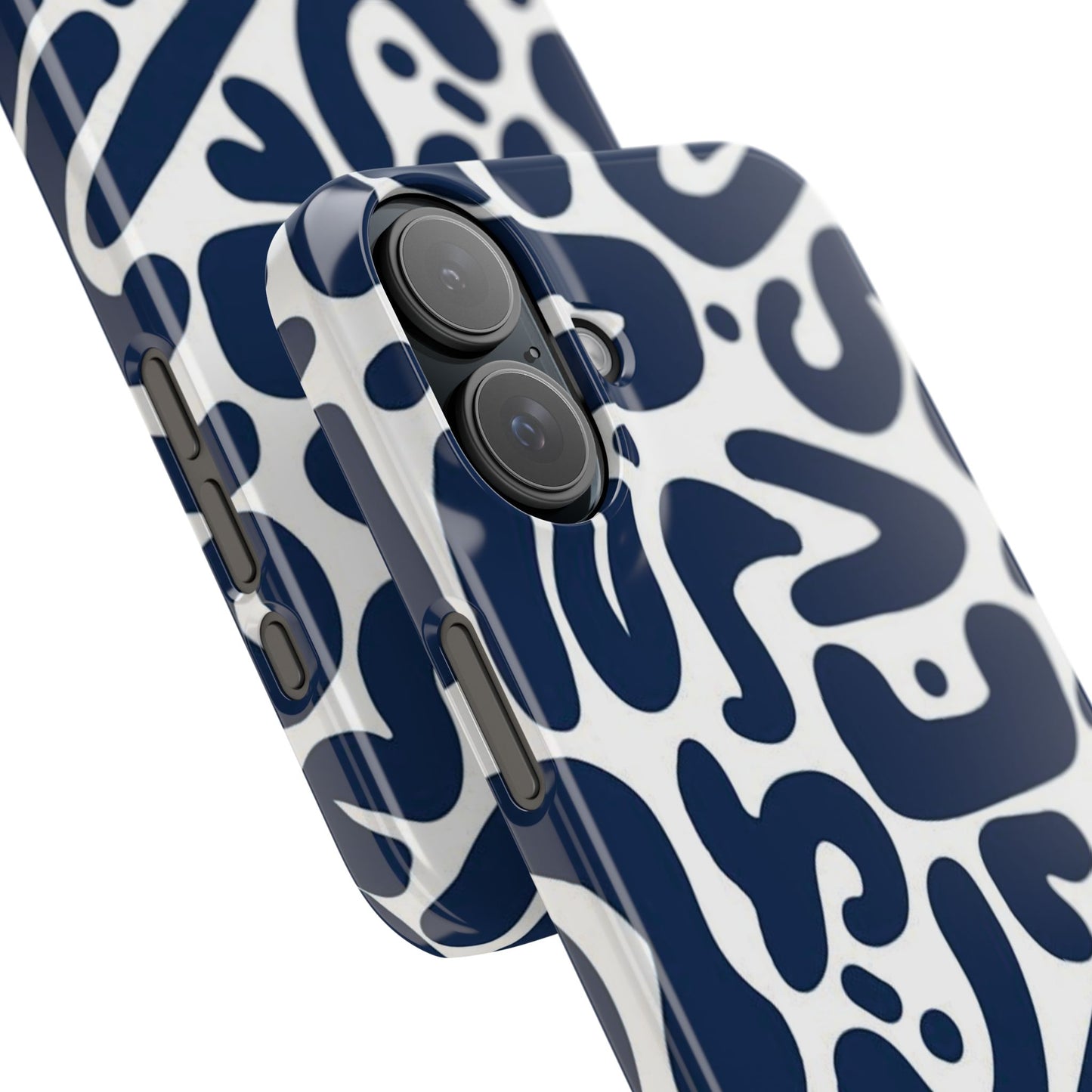 Modern Abstract Navy Blue Graphic Phone Case Sleek and Durable Protection