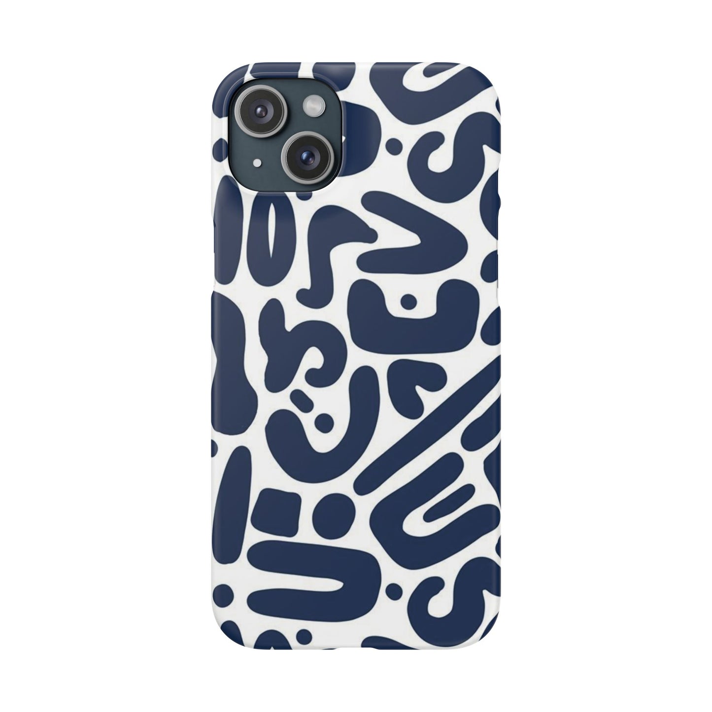 Modern Abstract Navy Blue Graphic Phone Case Sleek and Durable Protection