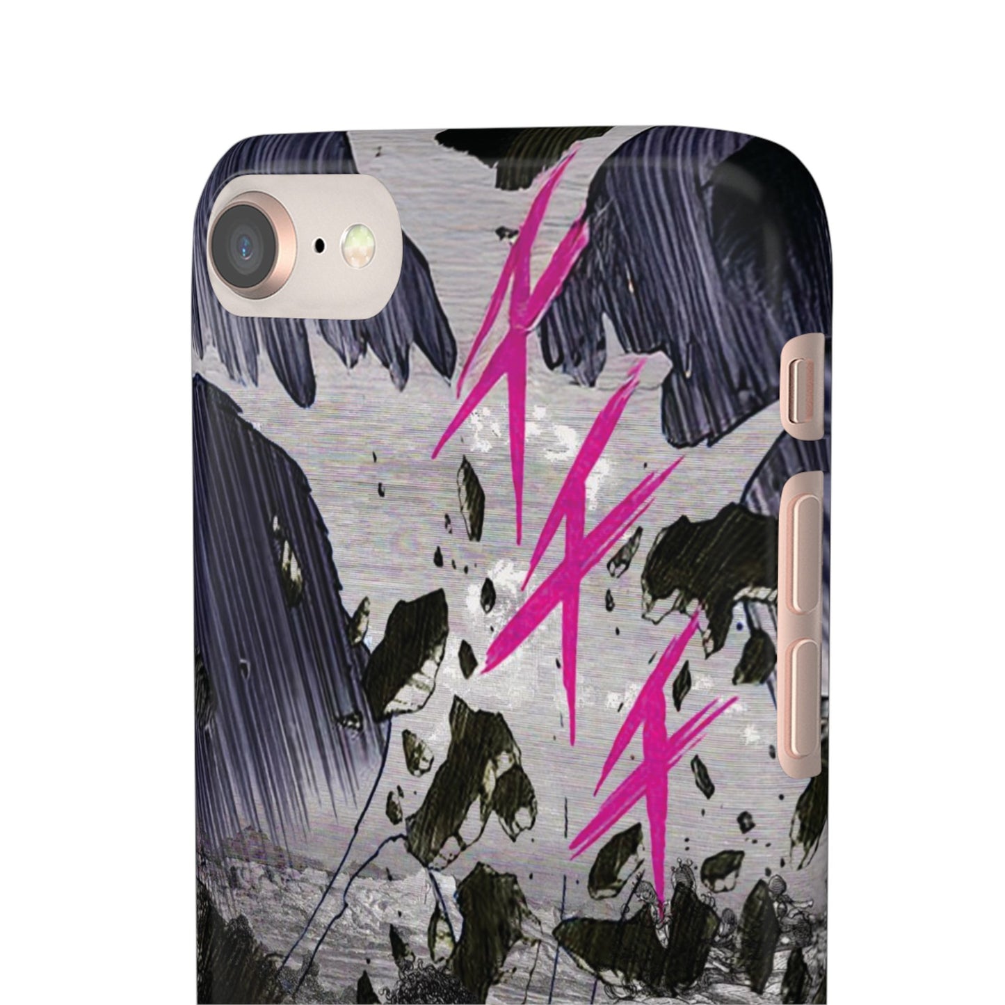 Lionbreaker Fierce Combat Monochrome Design with Electric Fuchsia Sound Glyphs Phone Case