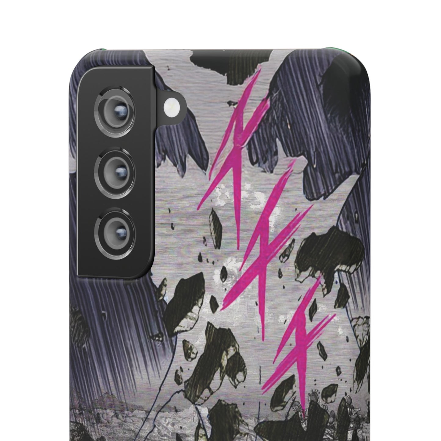 Lionbreaker Fierce Combat Monochrome Design with Electric Fuchsia Sound Glyphs Phone Case