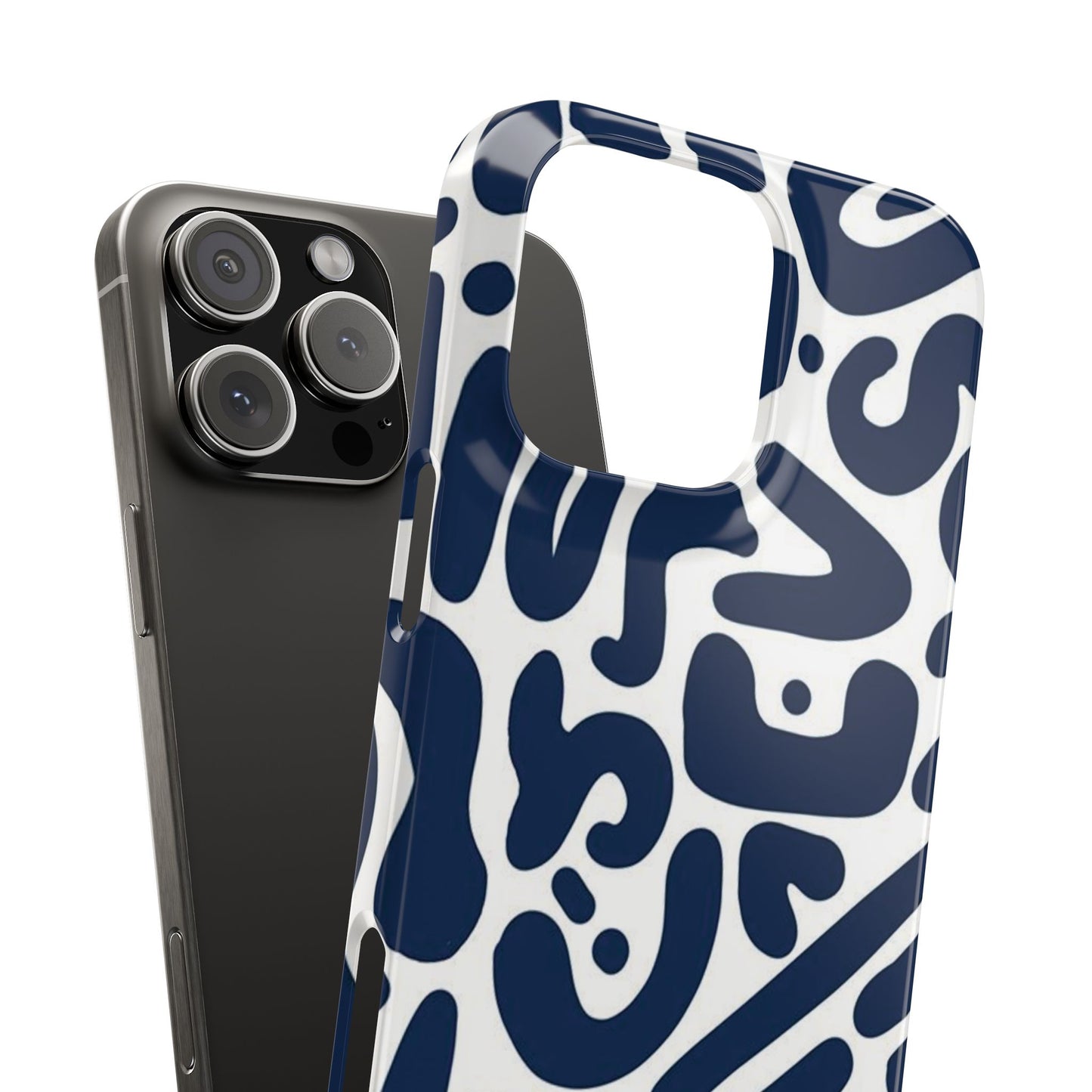 Modern Abstract Navy Blue Graphic Phone Case Sleek and Durable Protection