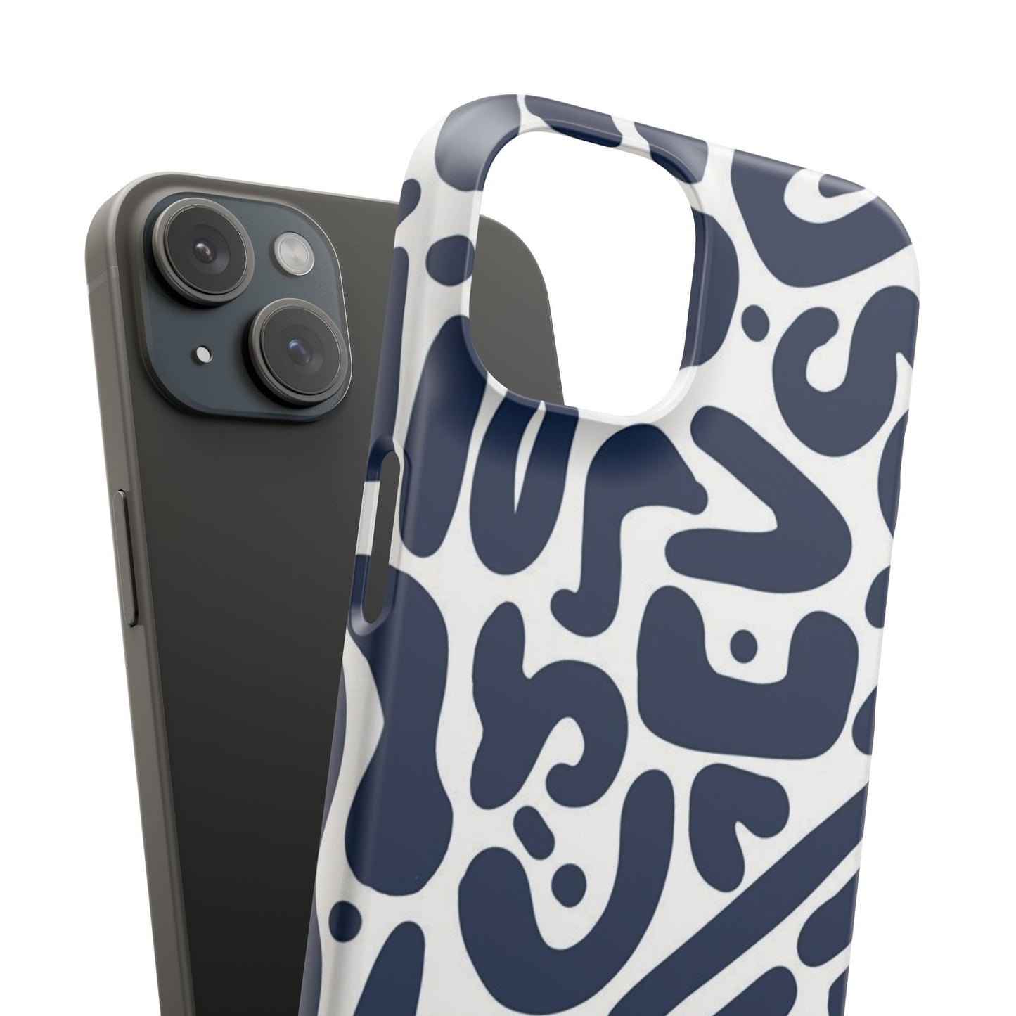 Modern Abstract Navy Blue Graphic Phone Case Sleek and Durable Protection