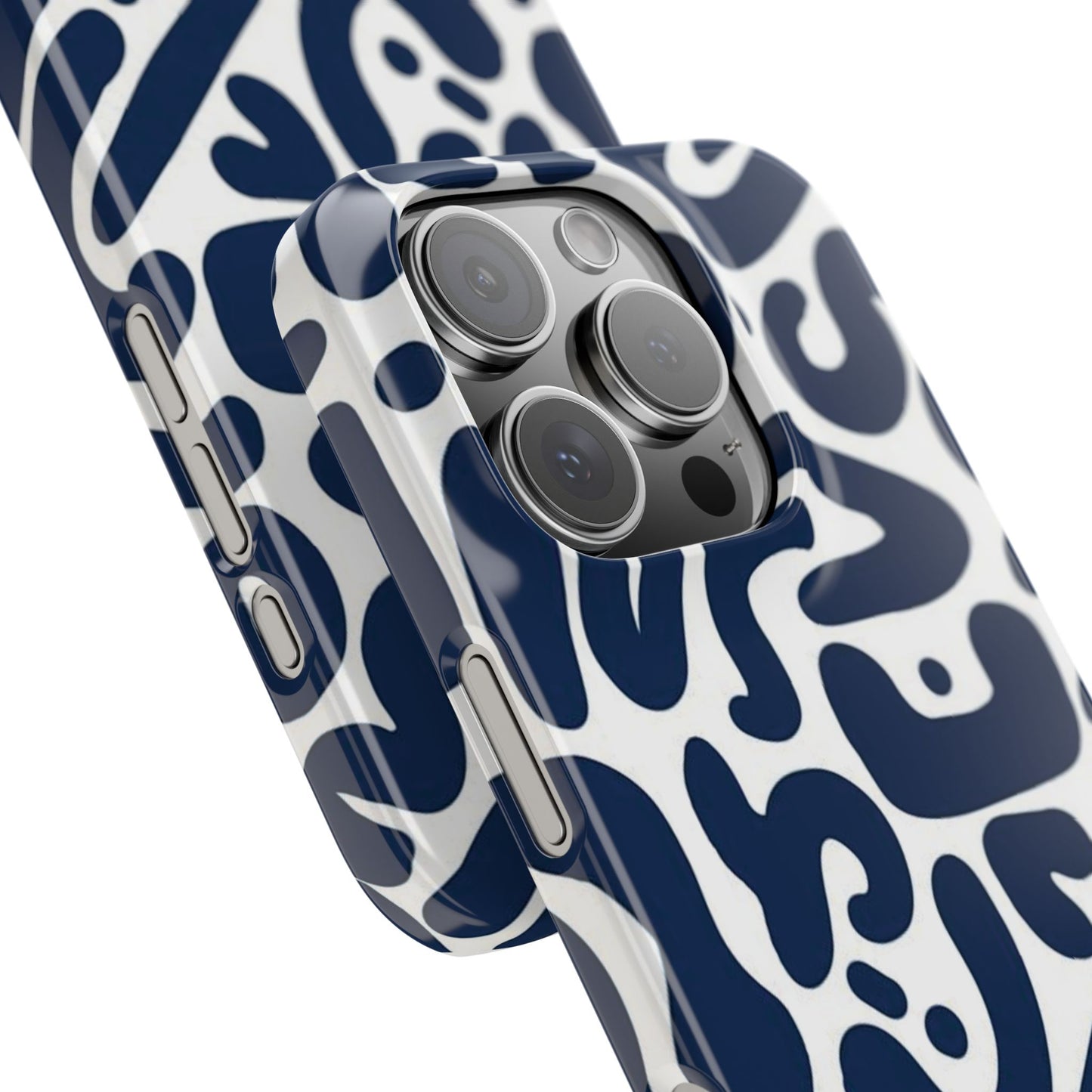 Modern Abstract Navy Blue Graphic Phone Case Sleek and Durable Protection