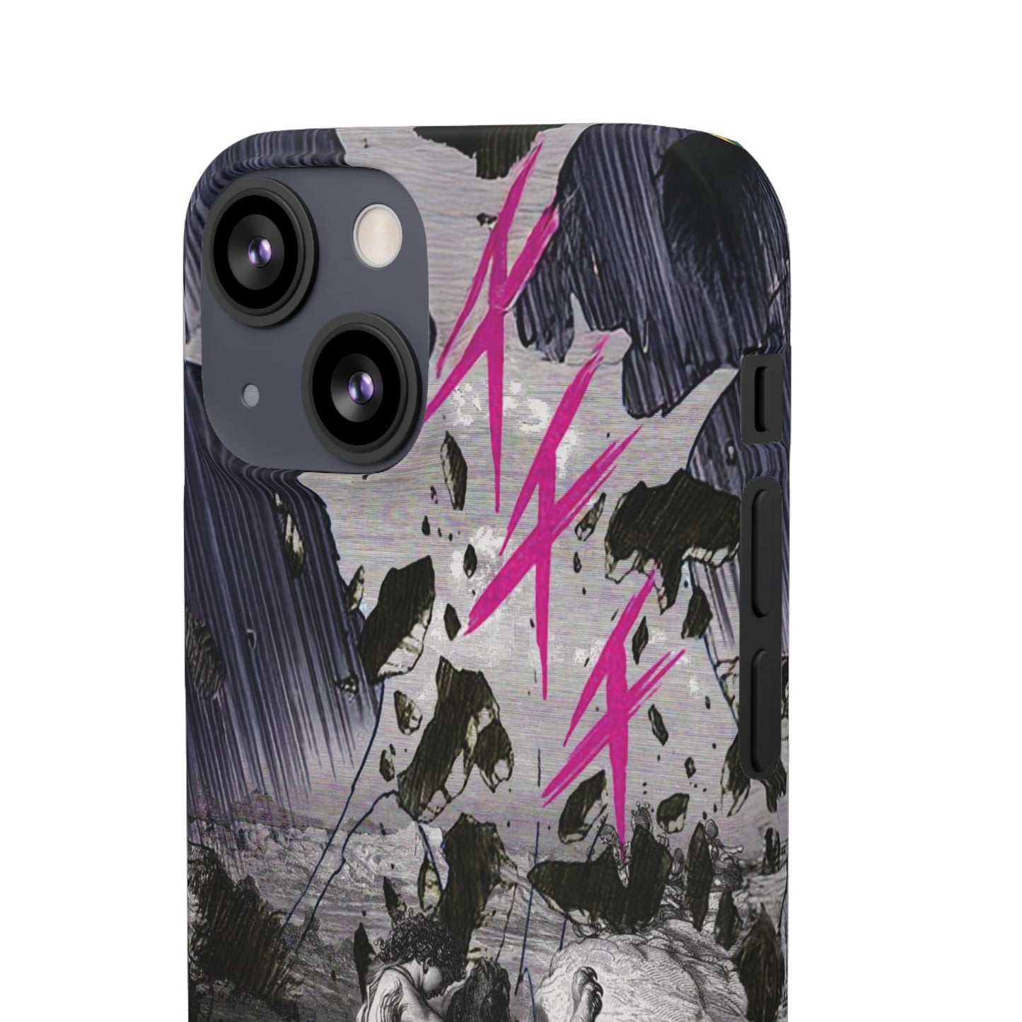 Lionbreaker Fierce Combat Monochrome Design with Electric Fuchsia Sound Glyphs Phone Case