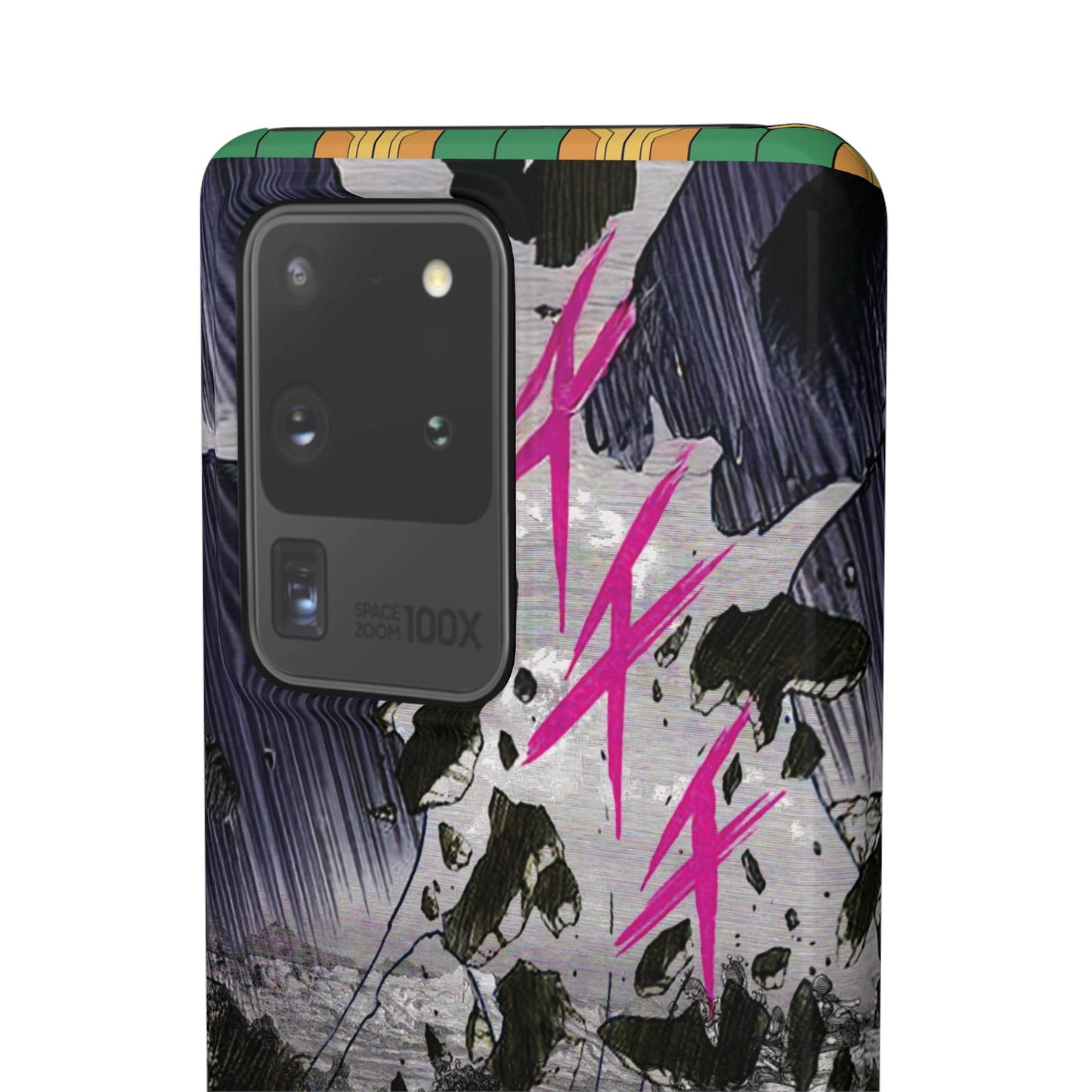 Lionbreaker Fierce Combat Monochrome Design with Electric Fuchsia Sound Glyphs Phone Case