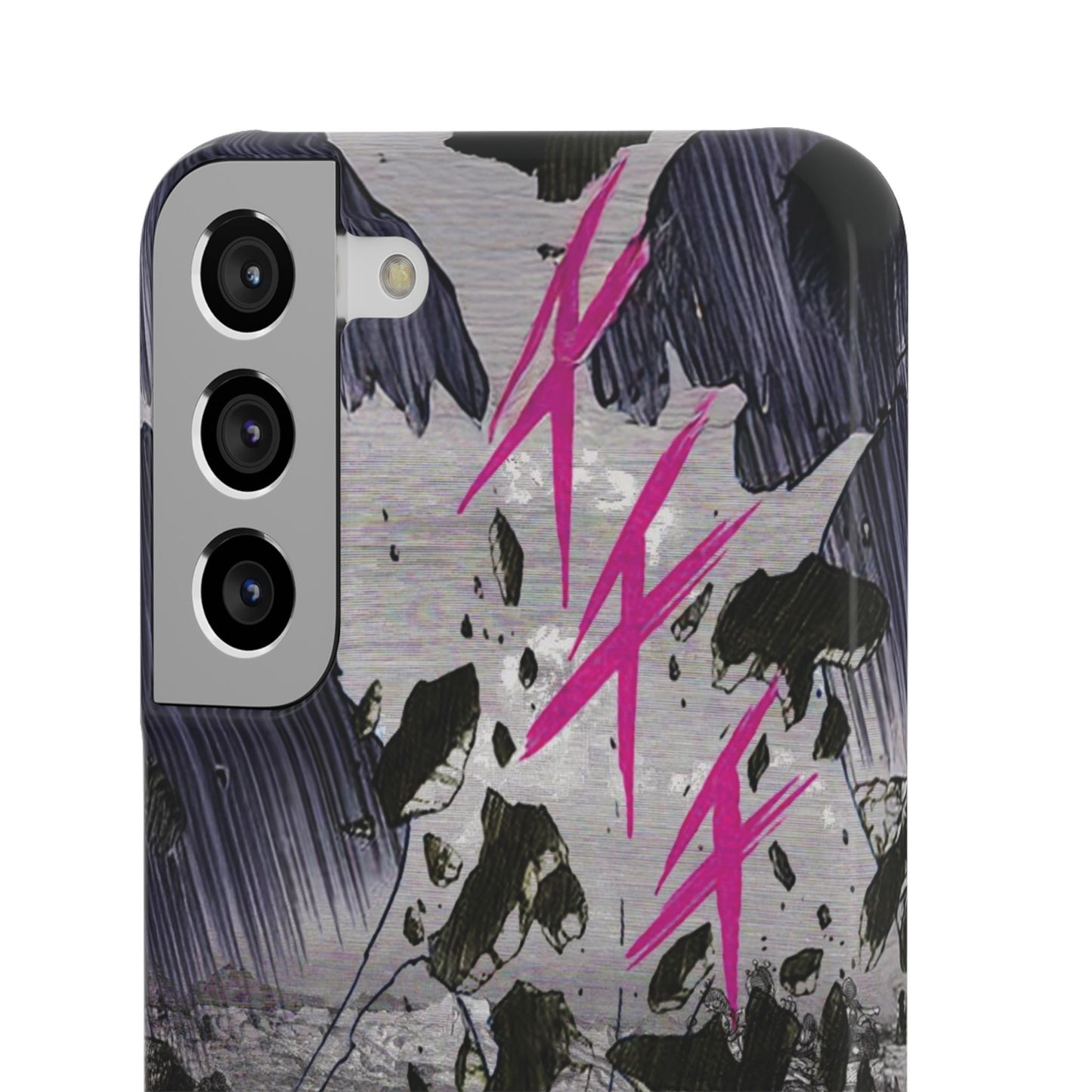Lionbreaker Fierce Combat Monochrome Design with Electric Fuchsia Sound Glyphs Phone Case