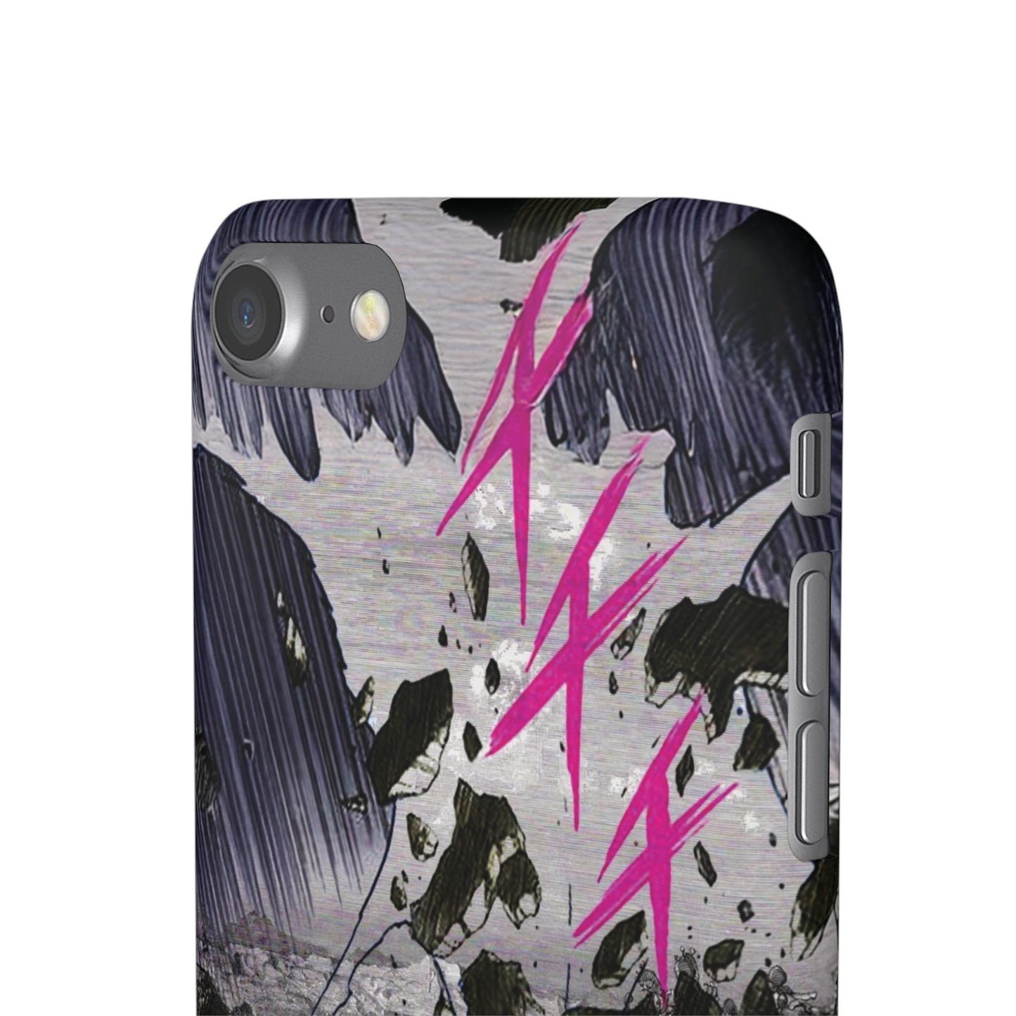 Lionbreaker Fierce Combat Monochrome Design with Electric Fuchsia Sound Glyphs Phone Case