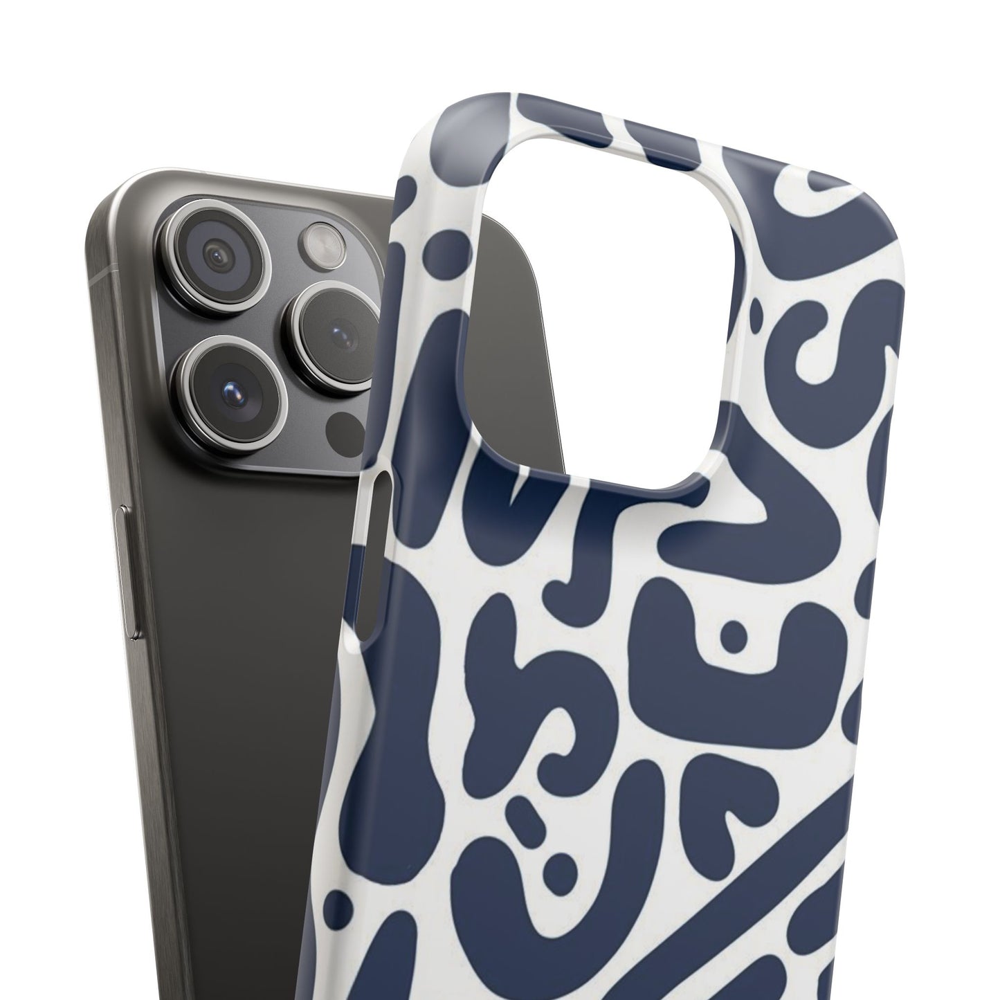 Modern Abstract Navy Blue Graphic Phone Case Sleek and Durable Protection