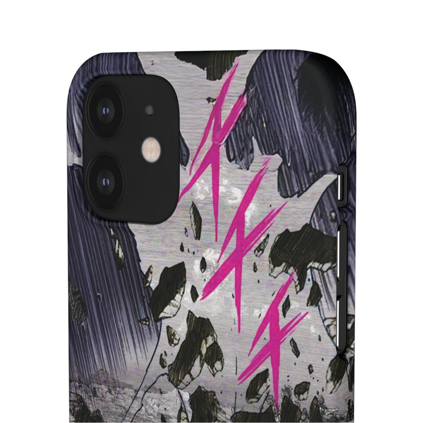 Lionbreaker Fierce Combat Monochrome Design with Electric Fuchsia Sound Glyphs Phone Case