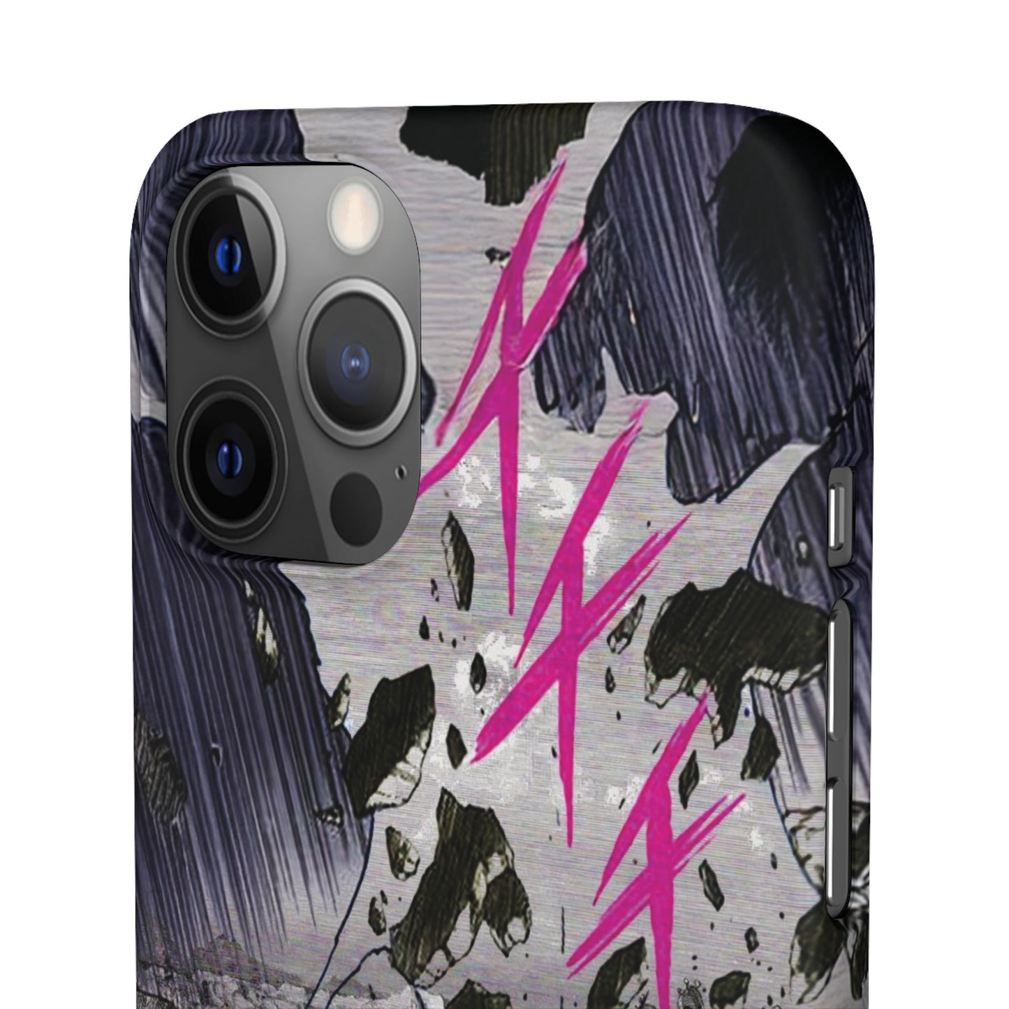Lionbreaker Fierce Combat Monochrome Design with Electric Fuchsia Sound Glyphs Phone Case