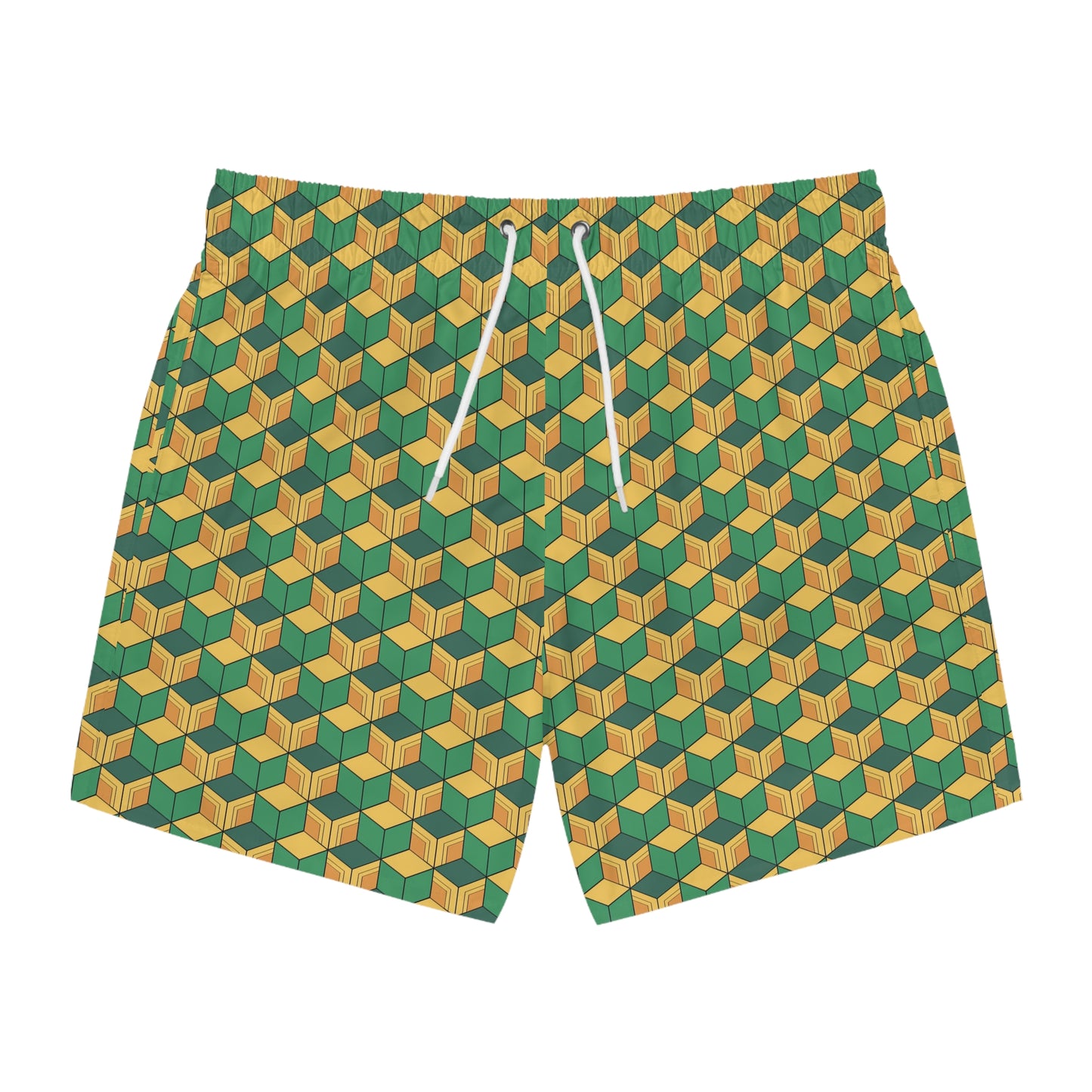 Demon Slayer Zenitsu Agatsuma Yellow and Green Swim Shorts