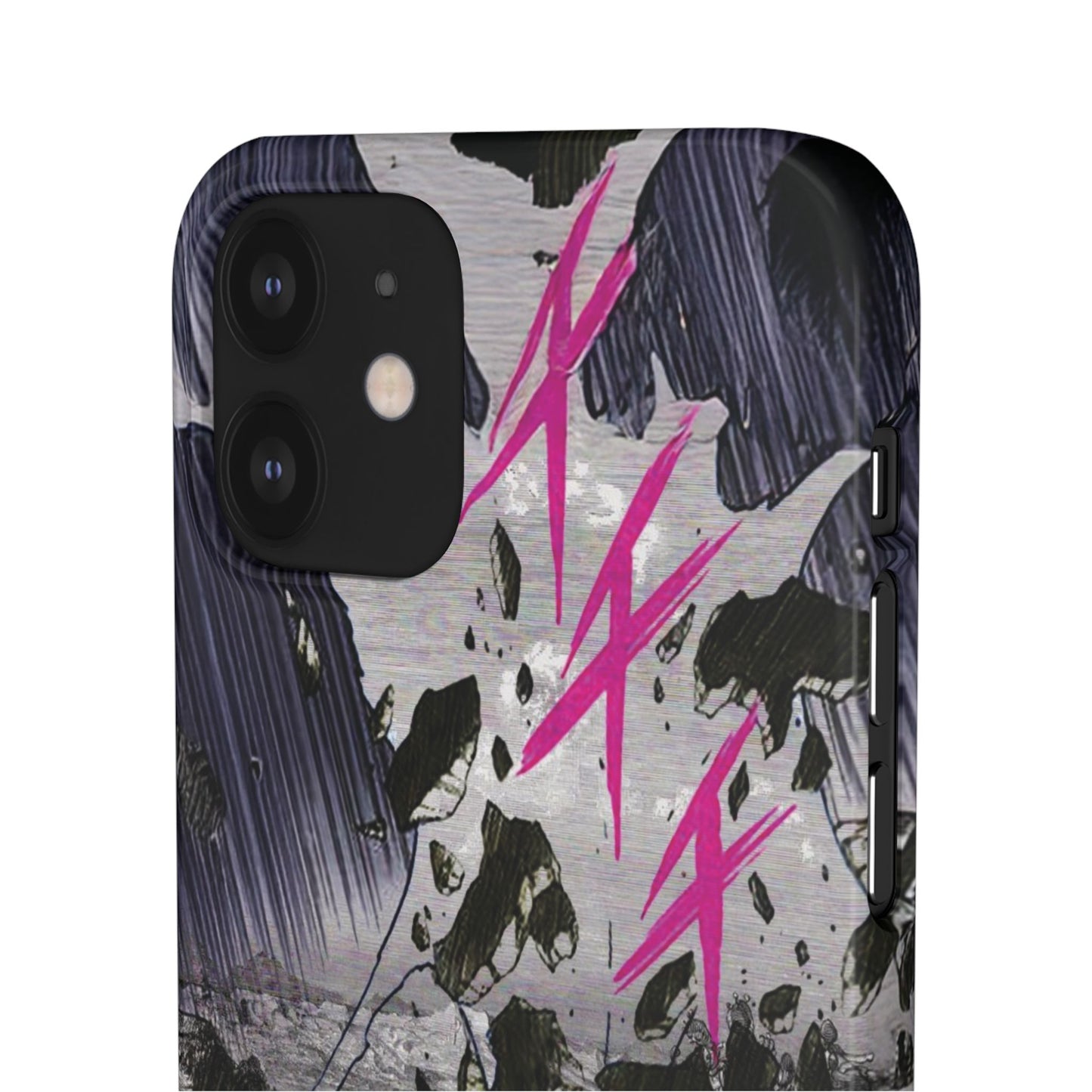 Lionbreaker Fierce Combat Monochrome Design with Electric Fuchsia Sound Glyphs Phone Case