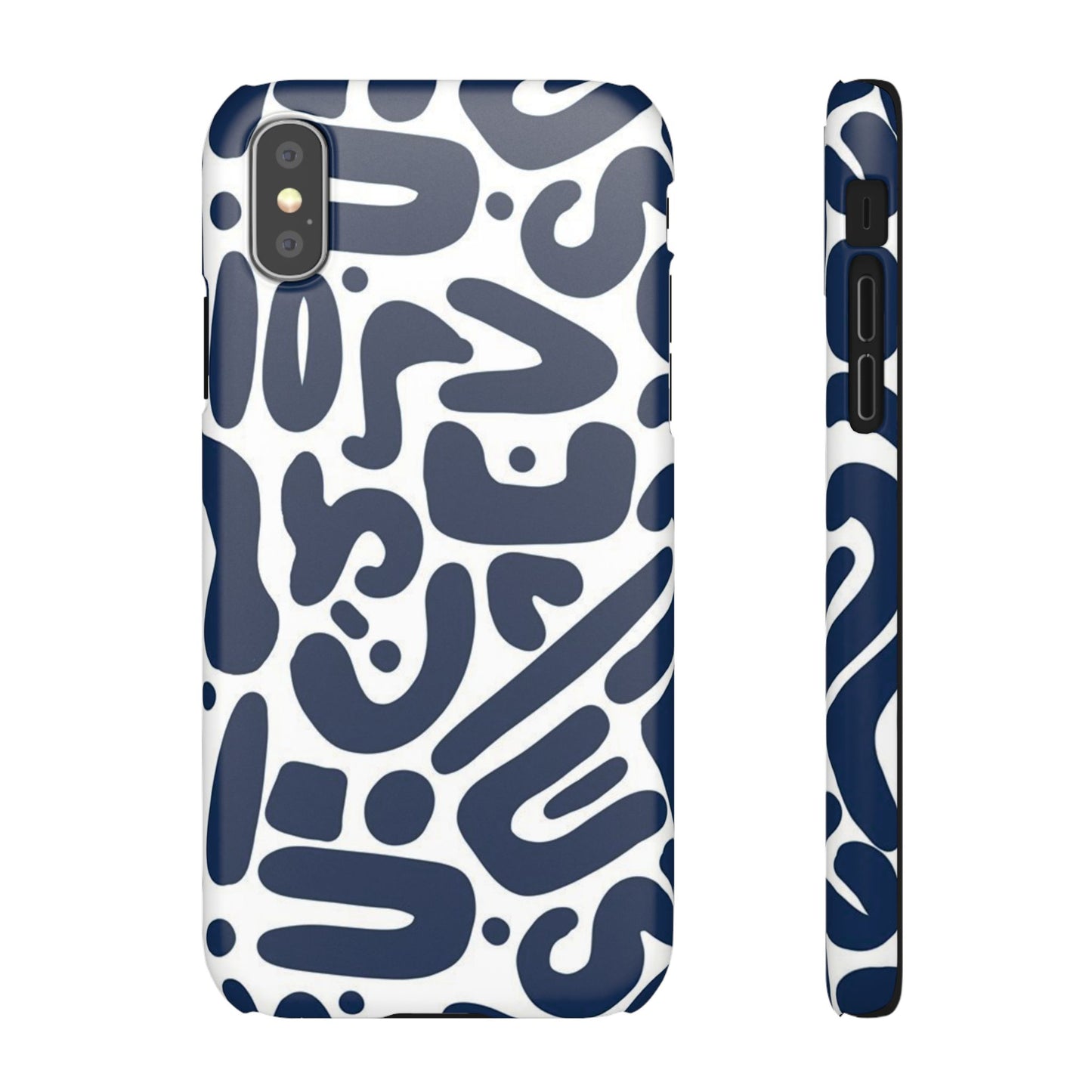 Modern Abstract Navy Blue Graphic Phone Case Sleek and Durable Protection