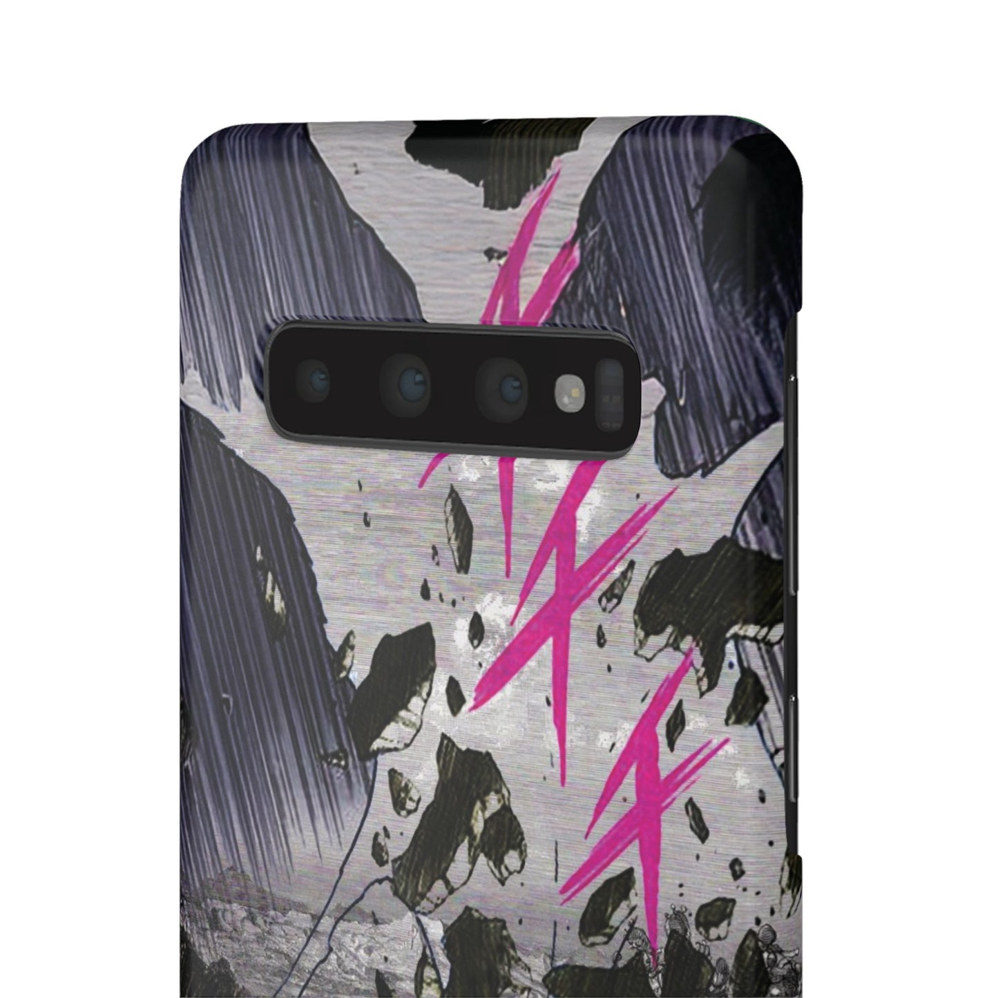 Lionbreaker Fierce Combat Monochrome Design with Electric Fuchsia Sound Glyphs Phone Case
