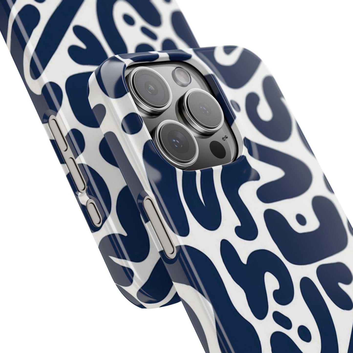 Modern Abstract Navy Blue Graphic Phone Case Sleek and Durable Protection