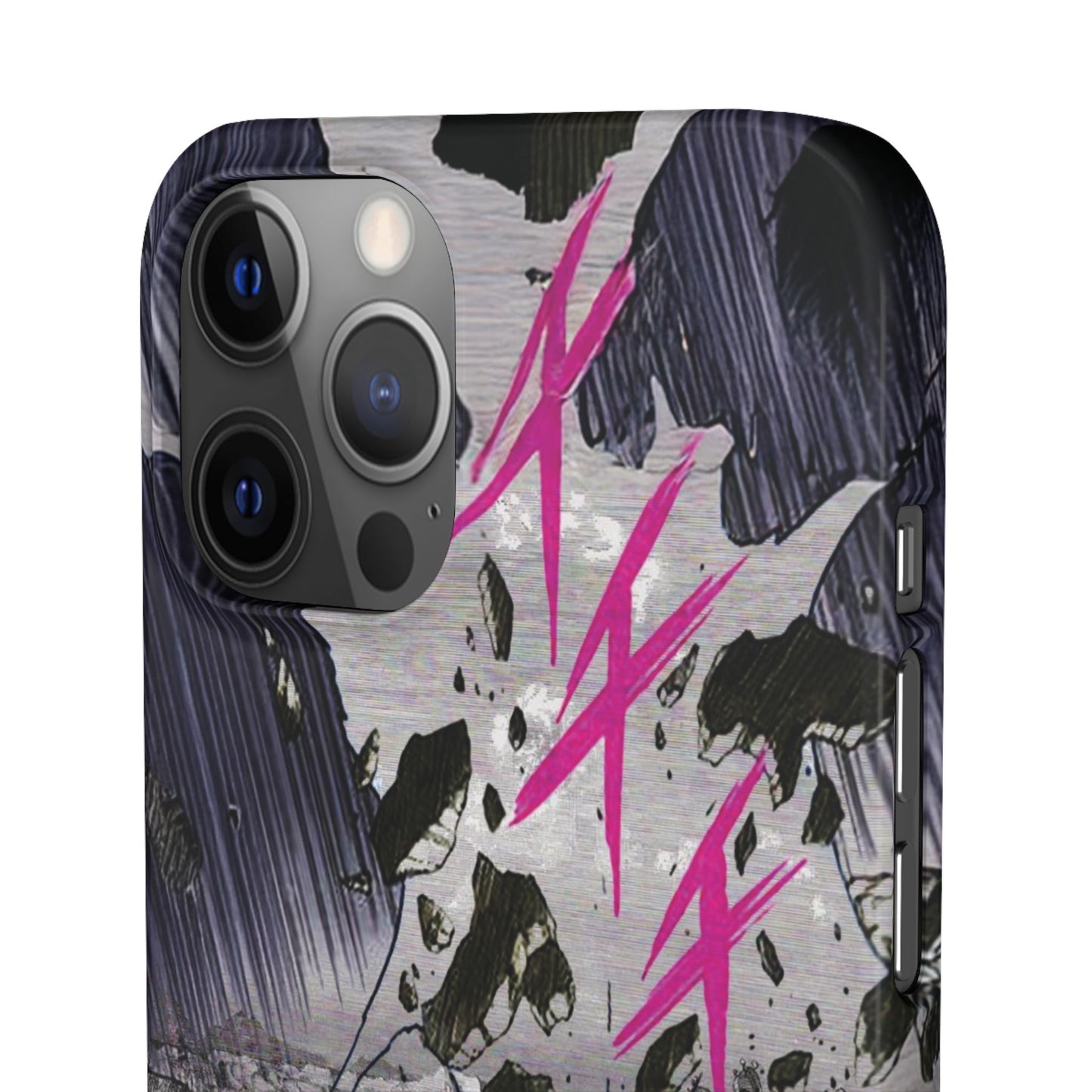 Lionbreaker Fierce Combat Monochrome Design with Electric Fuchsia Sound Glyphs Phone Case