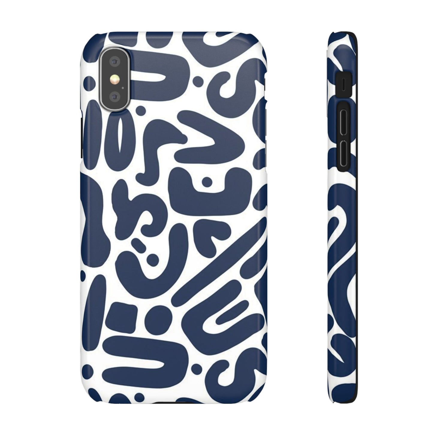 Modern Abstract Navy Blue Graphic Phone Case Sleek and Durable Protection