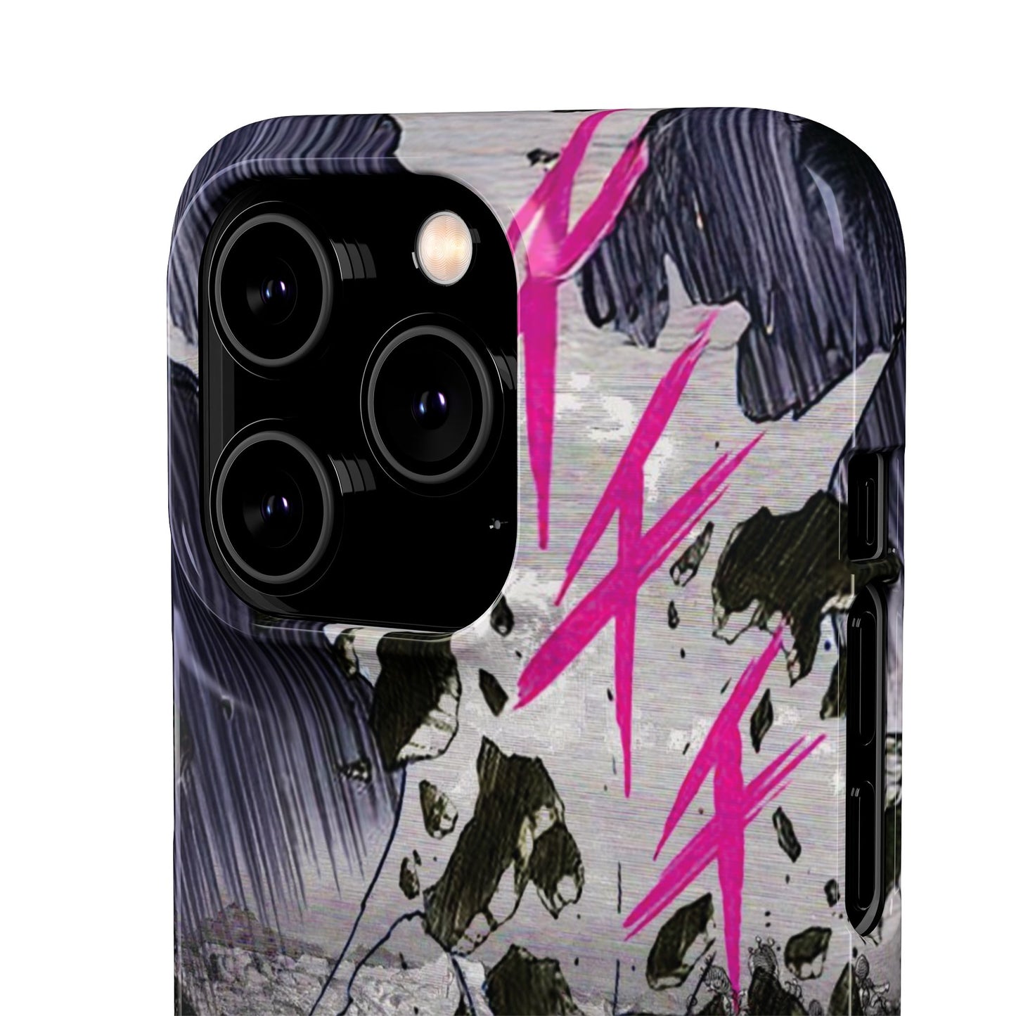 Lionbreaker Fierce Combat Monochrome Design with Electric Fuchsia Sound Glyphs Phone Case