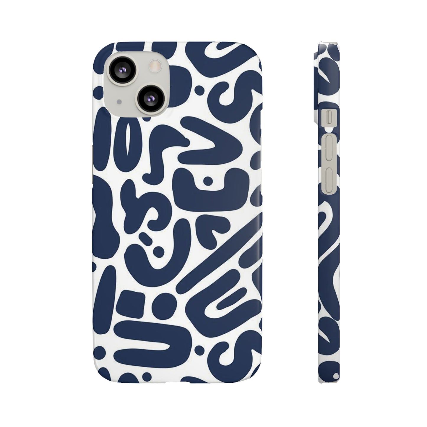 Modern Abstract Navy Blue Graphic Phone Case Sleek and Durable Protection