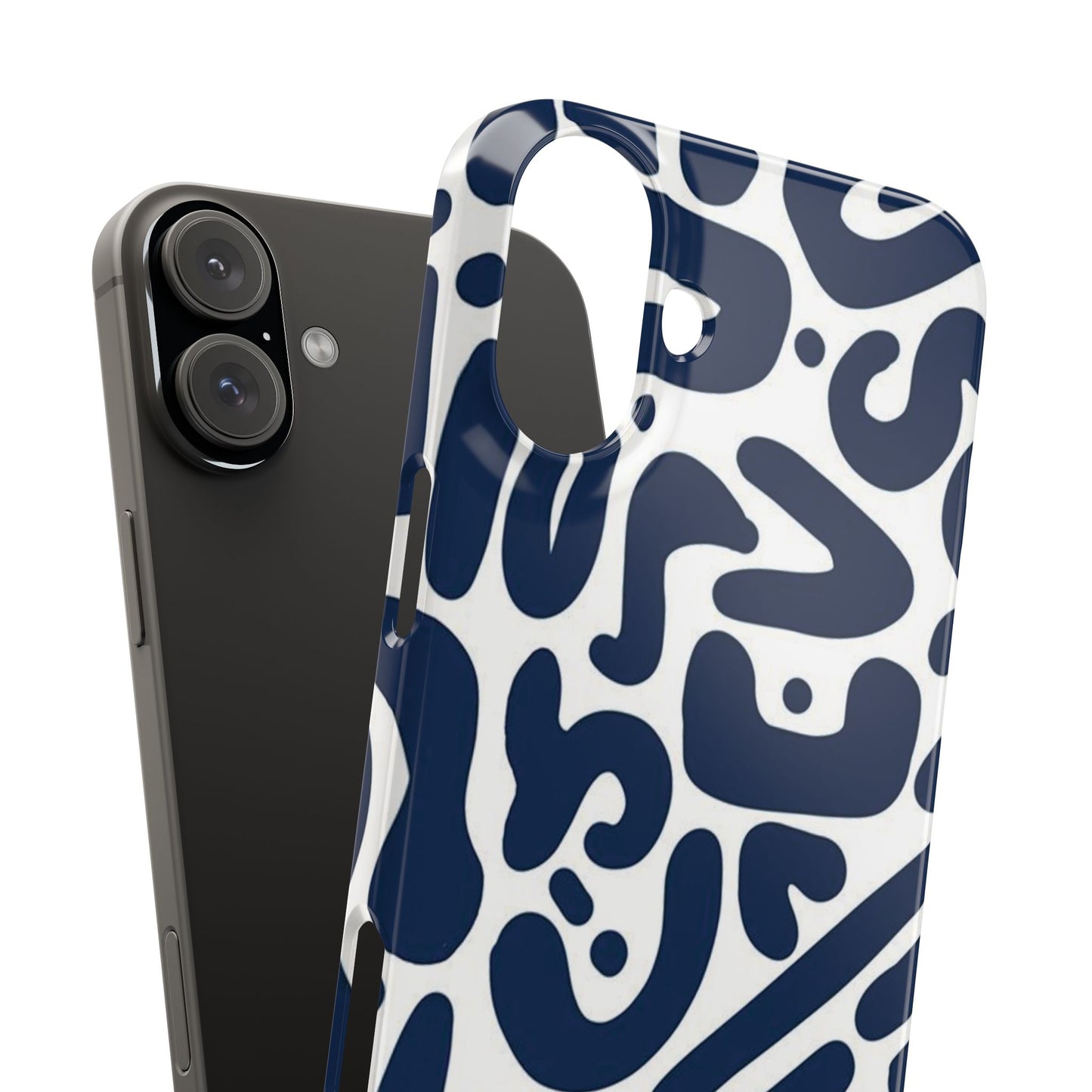 Modern Abstract Navy Blue Graphic Phone Case Sleek and Durable Protection