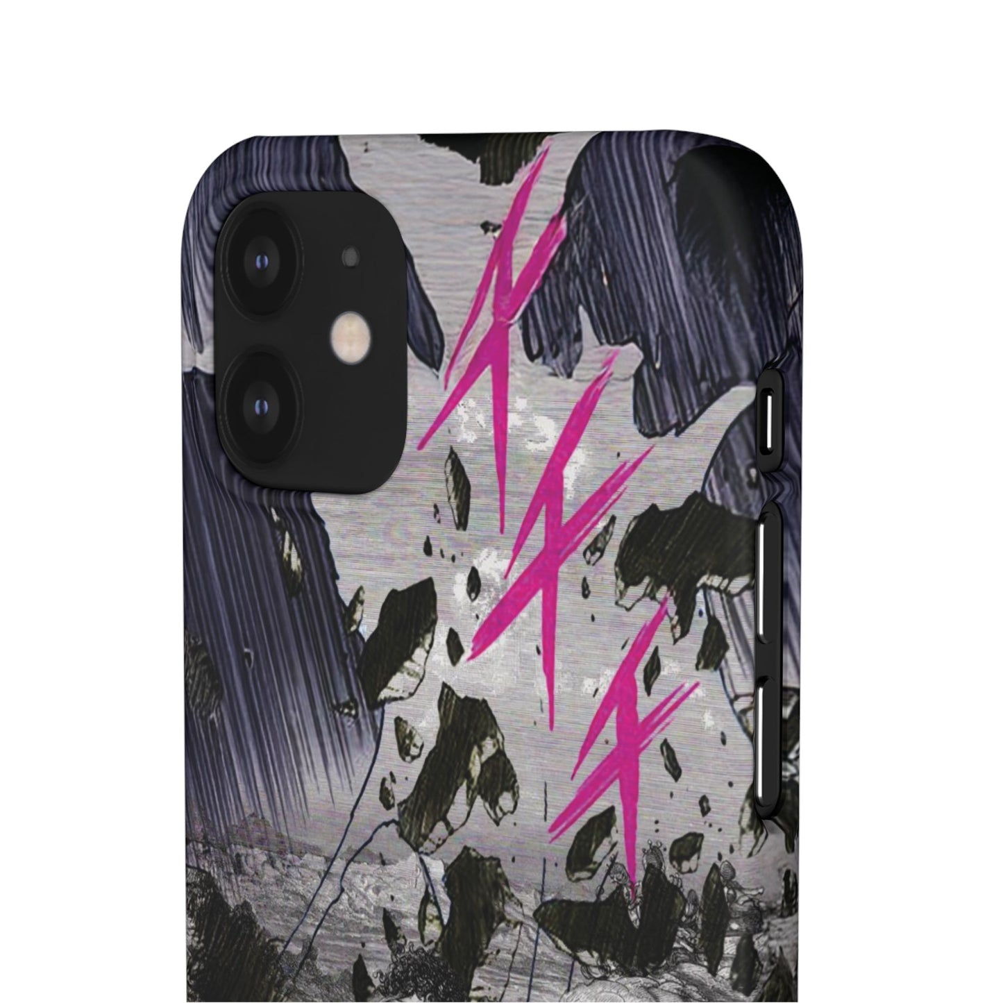 Lionbreaker Fierce Combat Monochrome Design with Electric Fuchsia Sound Glyphs Phone Case
