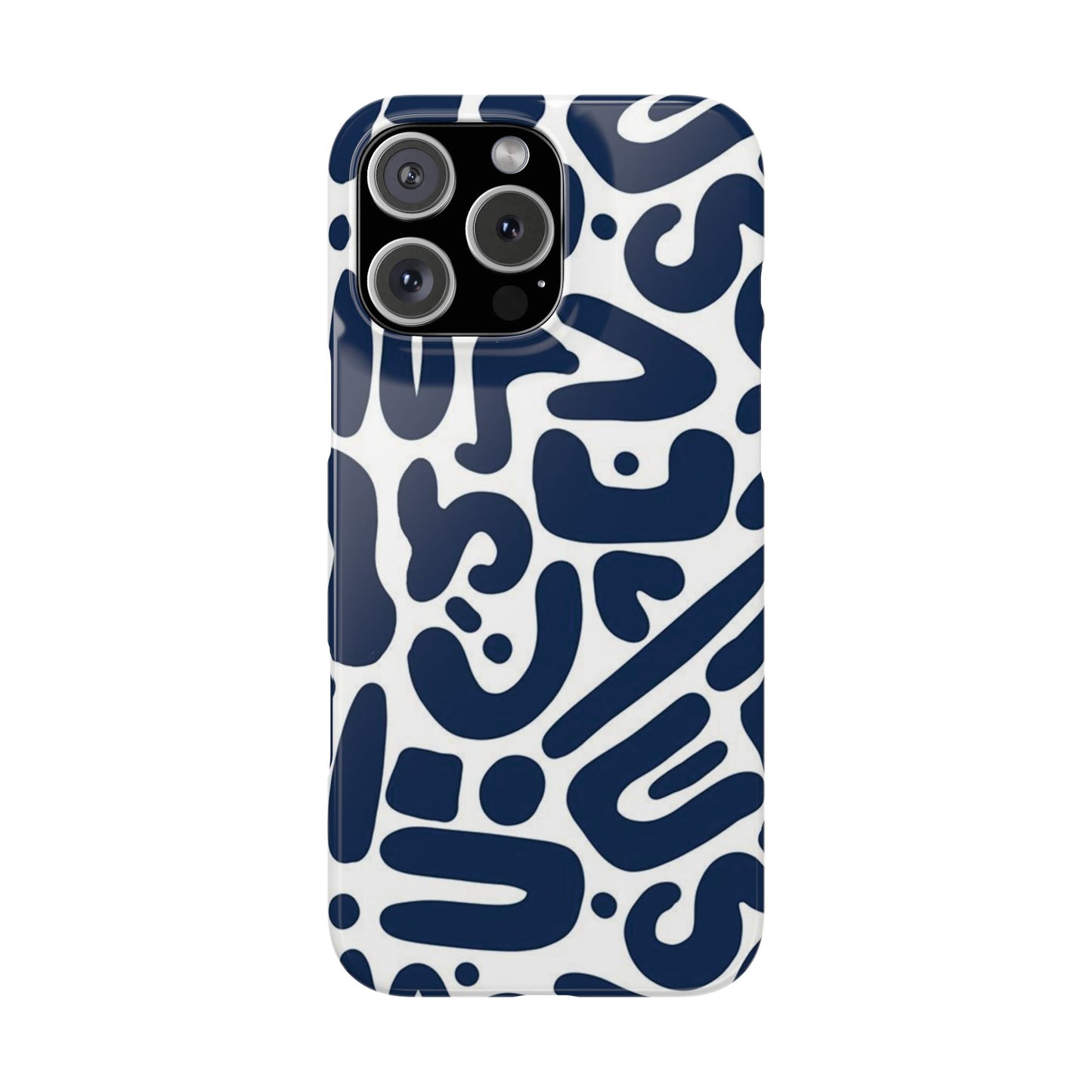 Modern Abstract Navy Blue Graphic Phone Case Sleek and Durable Protection