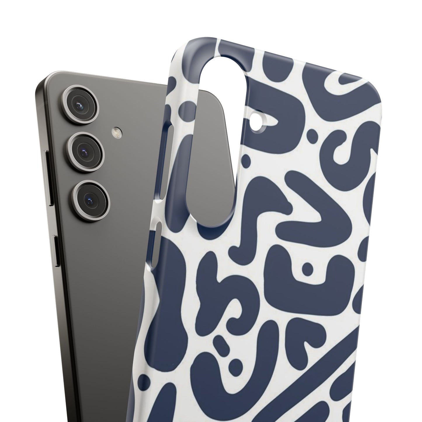Modern Abstract Navy Blue Graphic Phone Case Sleek and Durable Protection