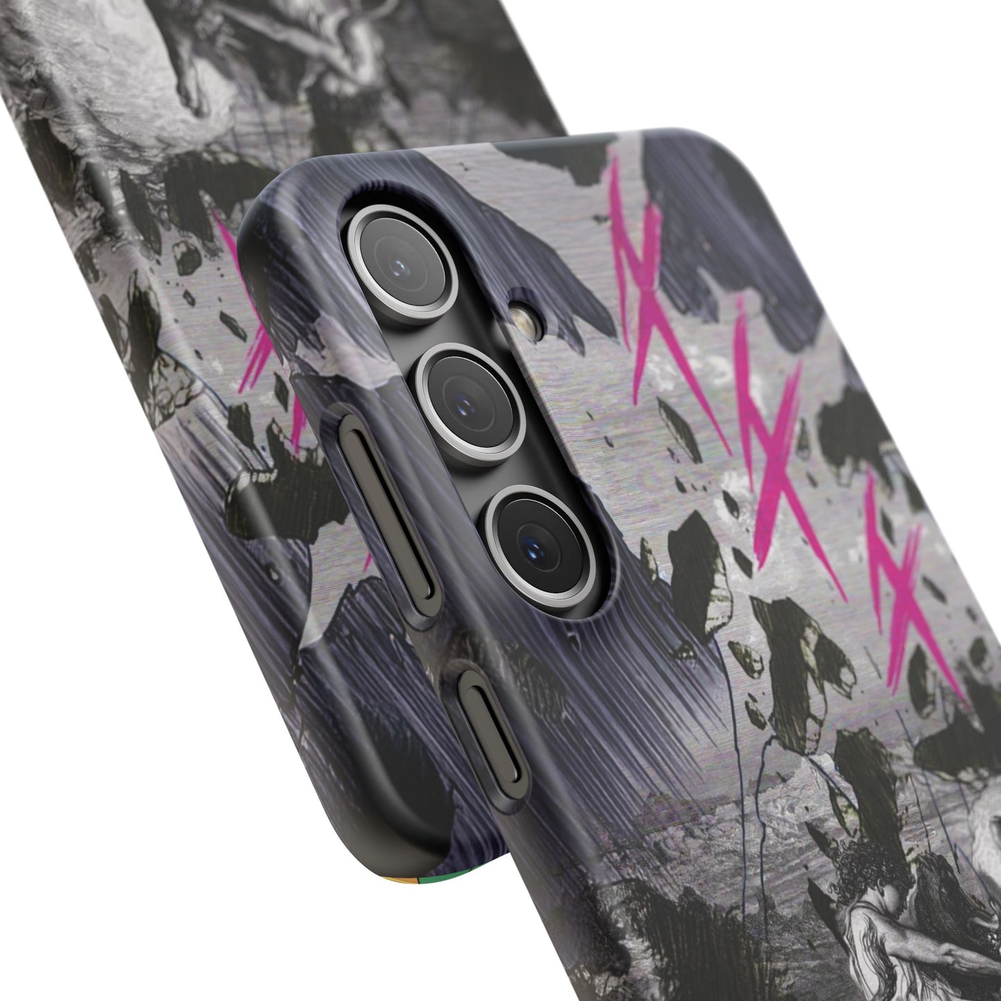 Lionbreaker Fierce Combat Monochrome Design with Electric Fuchsia Sound Glyphs Phone Case