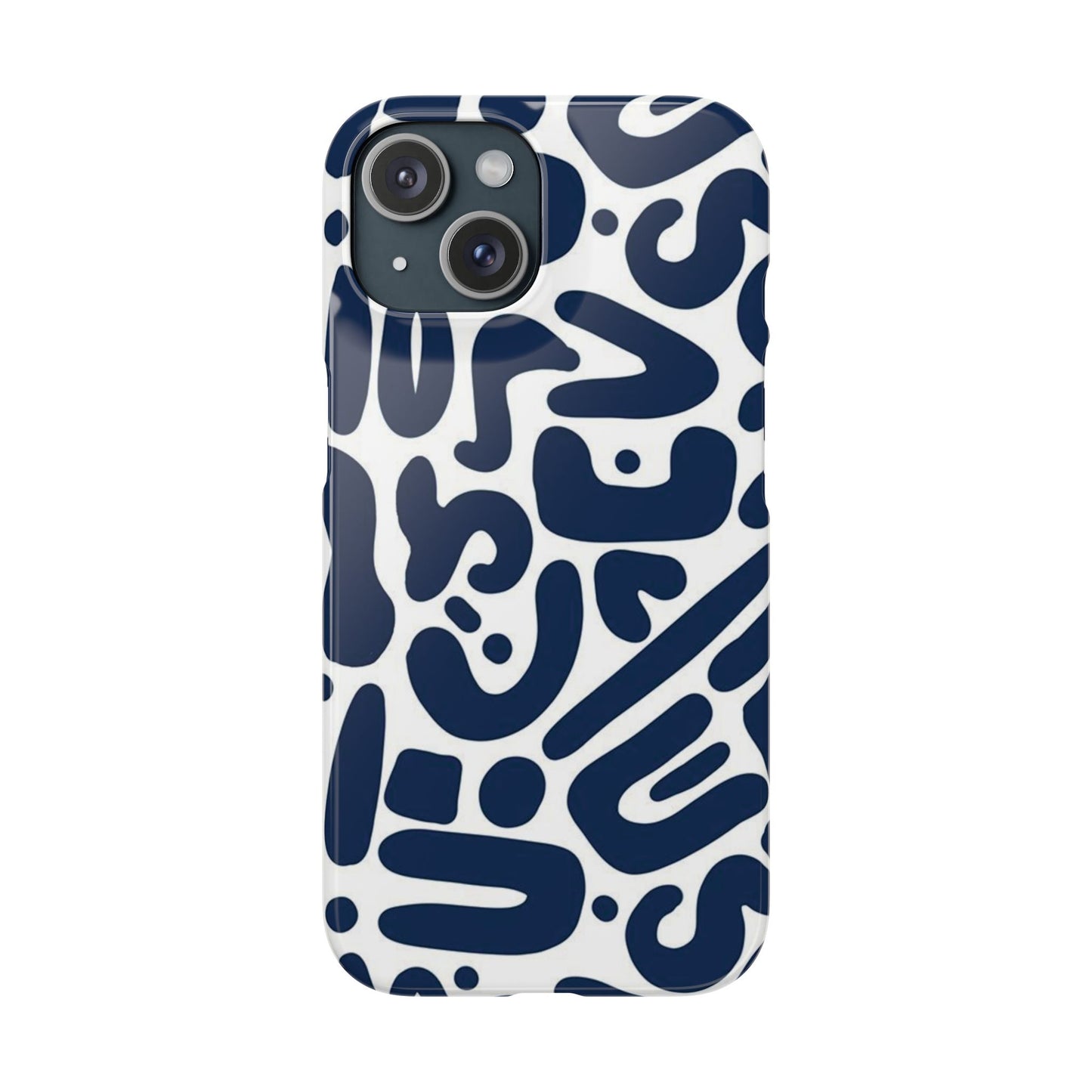 Modern Abstract Navy Blue Graphic Phone Case Sleek and Durable Protection