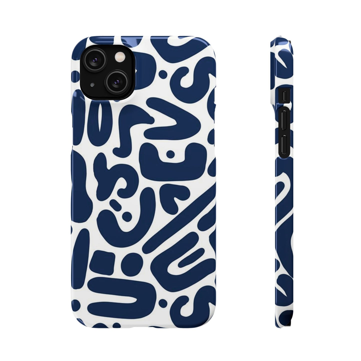 Modern Abstract Navy Blue Graphic Phone Case Sleek and Durable Protection