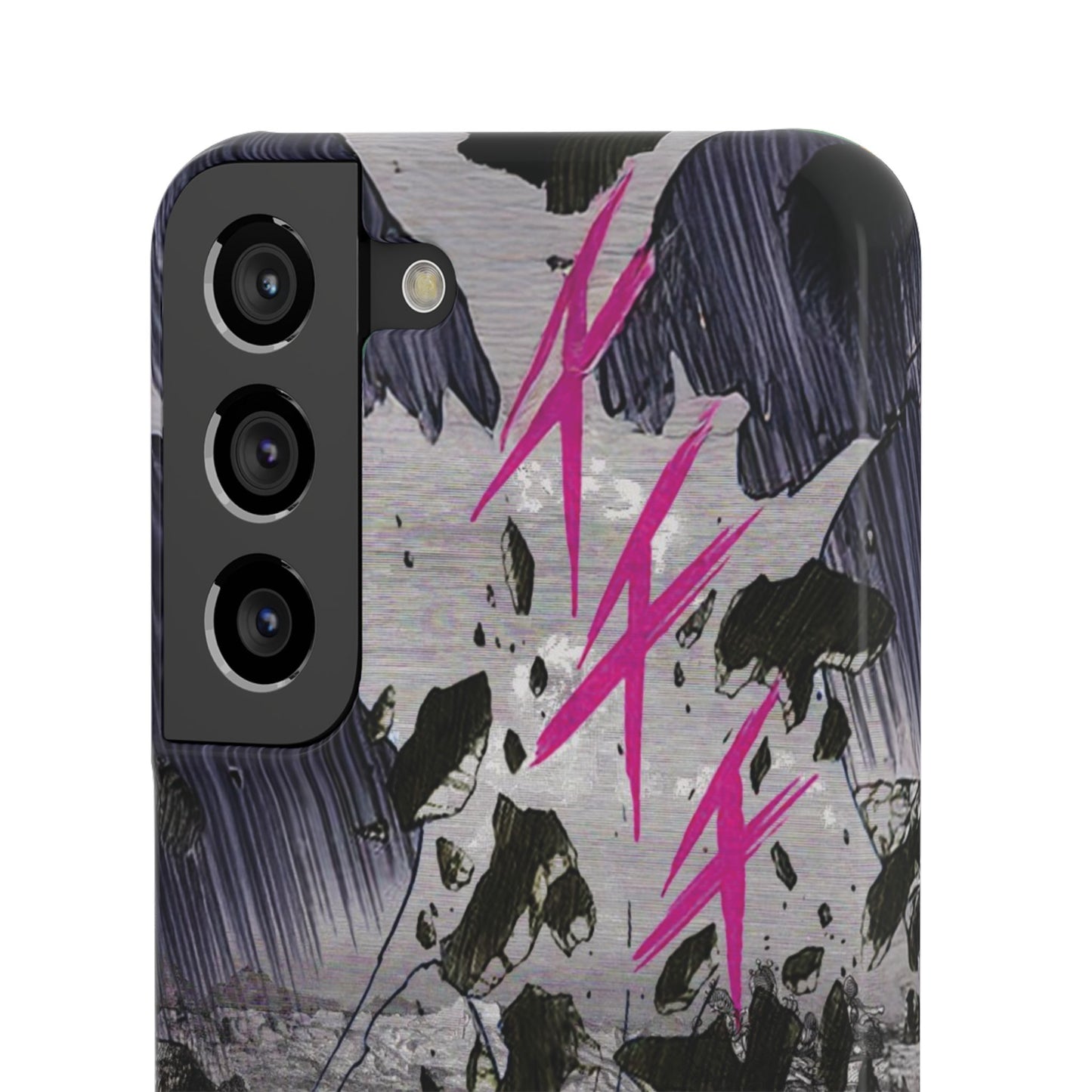 Lionbreaker Fierce Combat Monochrome Design with Electric Fuchsia Sound Glyphs Phone Case