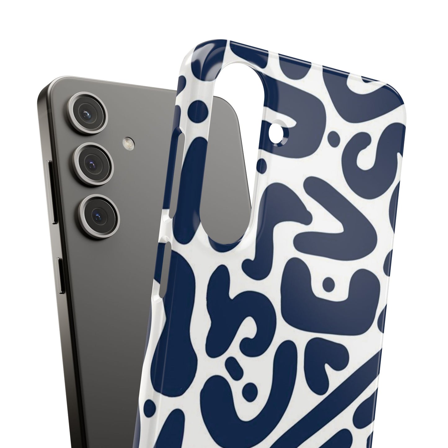 Modern Abstract Navy Blue Graphic Phone Case Sleek and Durable Protection