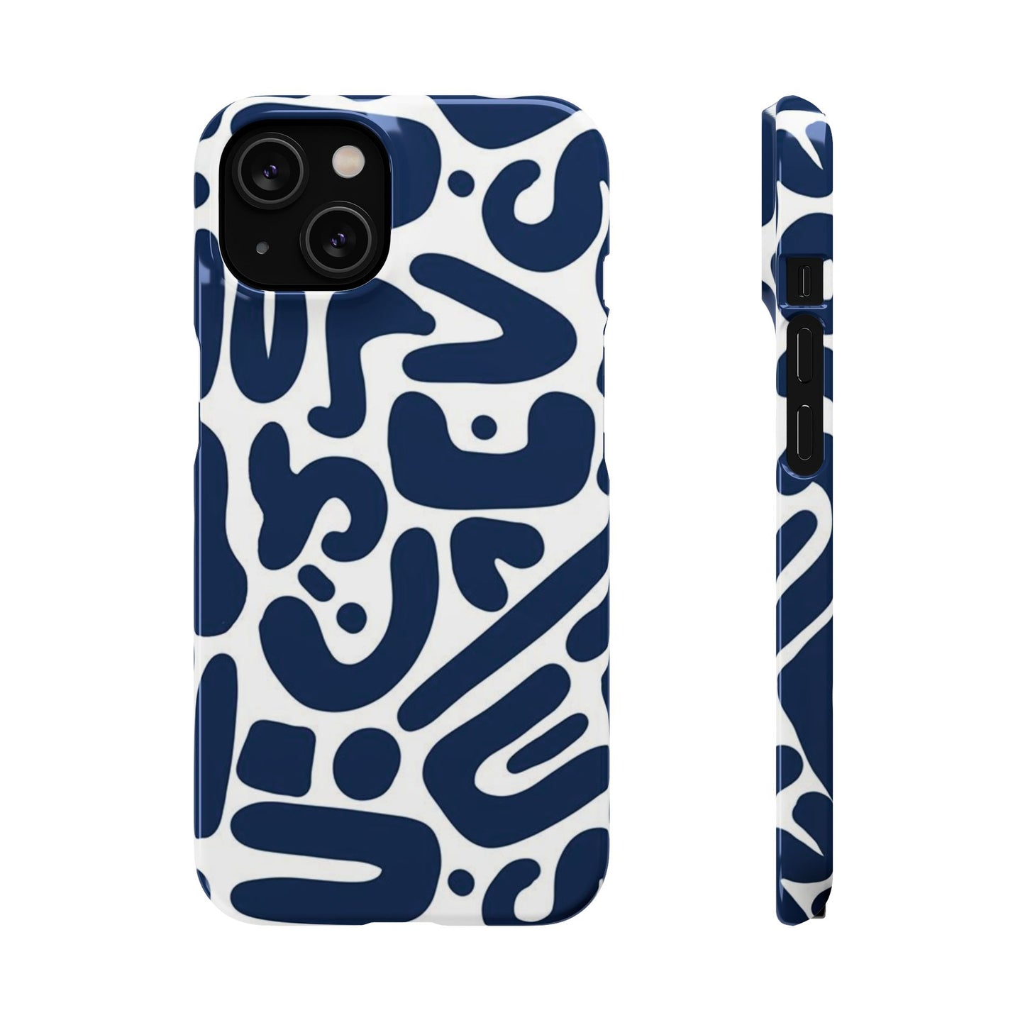 Modern Abstract Navy Blue Graphic Phone Case Sleek and Durable Protection