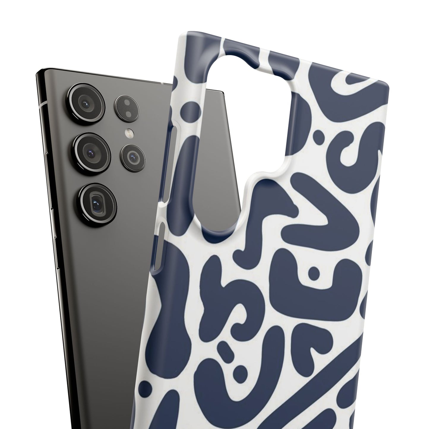 Modern Abstract Navy Blue Graphic Phone Case Sleek and Durable Protection