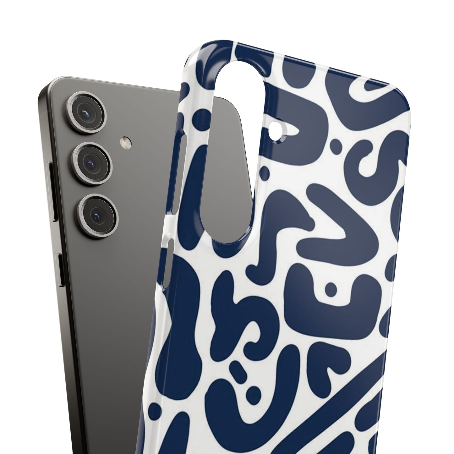 Modern Abstract Navy Blue Graphic Phone Case Sleek and Durable Protection