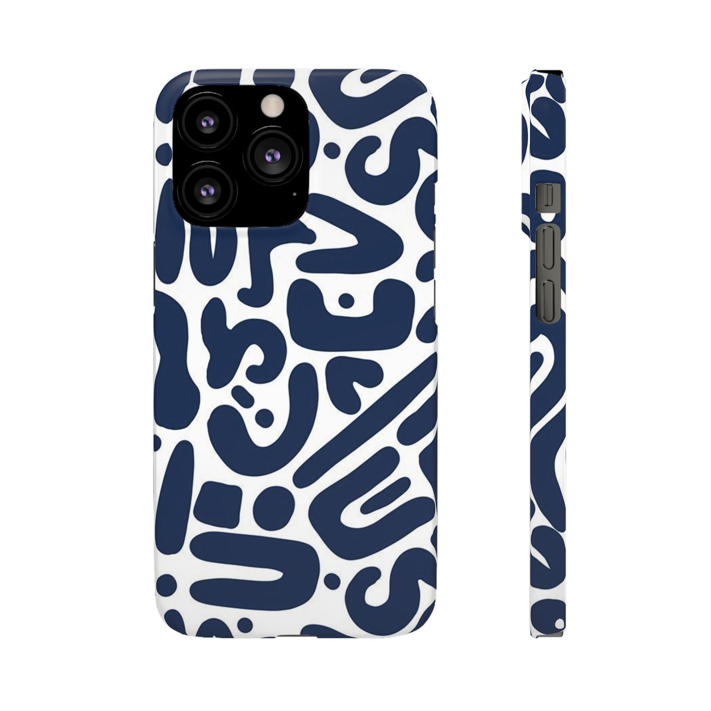 Modern Abstract Navy Blue Graphic Phone Case Sleek and Durable Protection