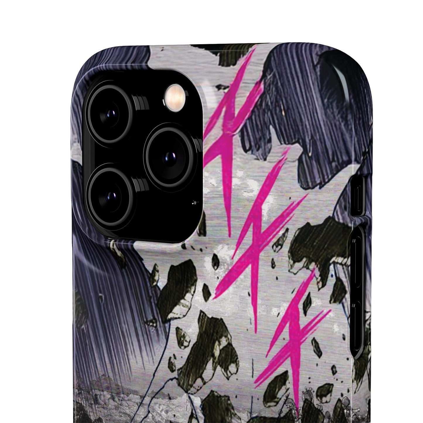 Lionbreaker Fierce Combat Monochrome Design with Electric Fuchsia Sound Glyphs Phone Case