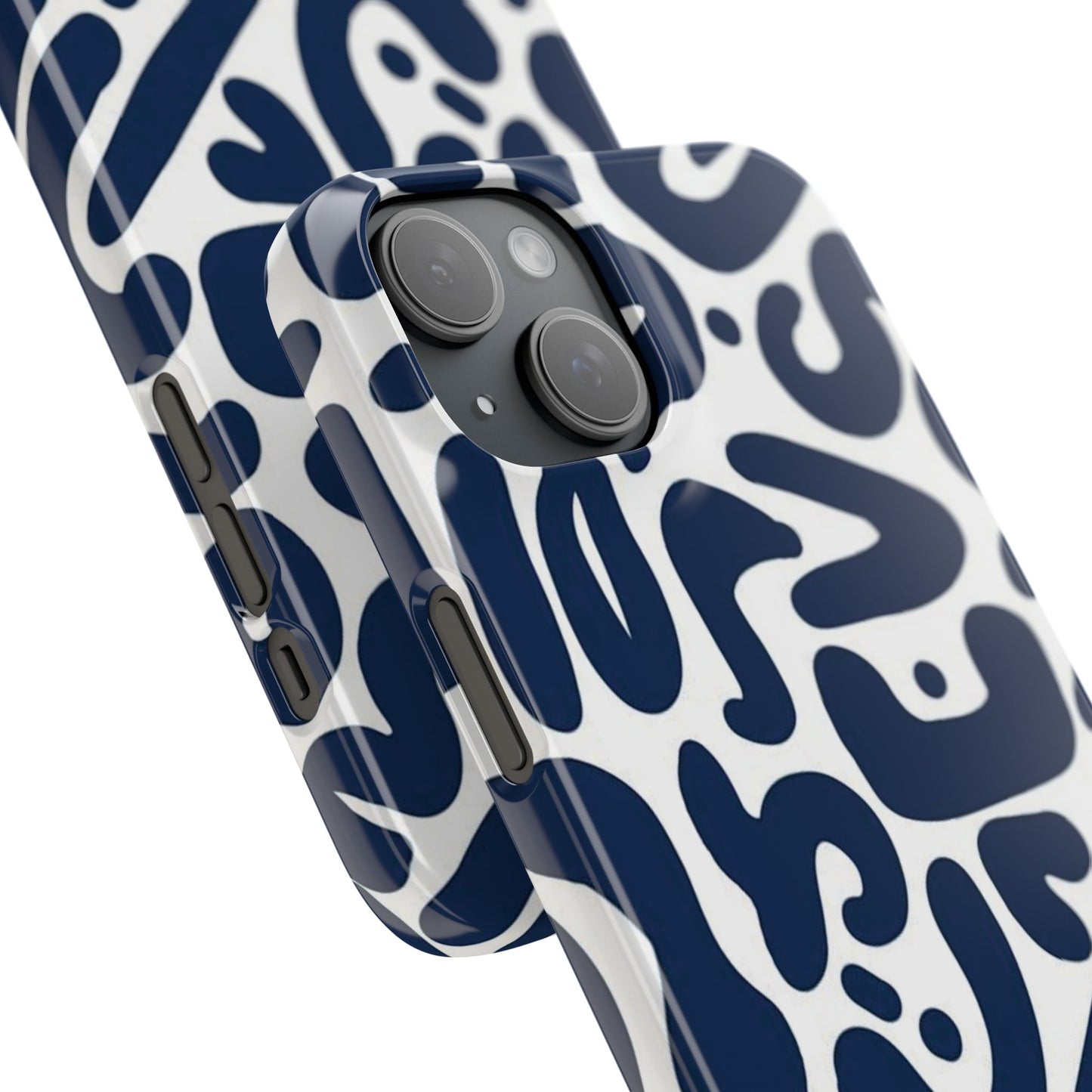 Modern Abstract Navy Blue Graphic Phone Case Sleek and Durable Protection
