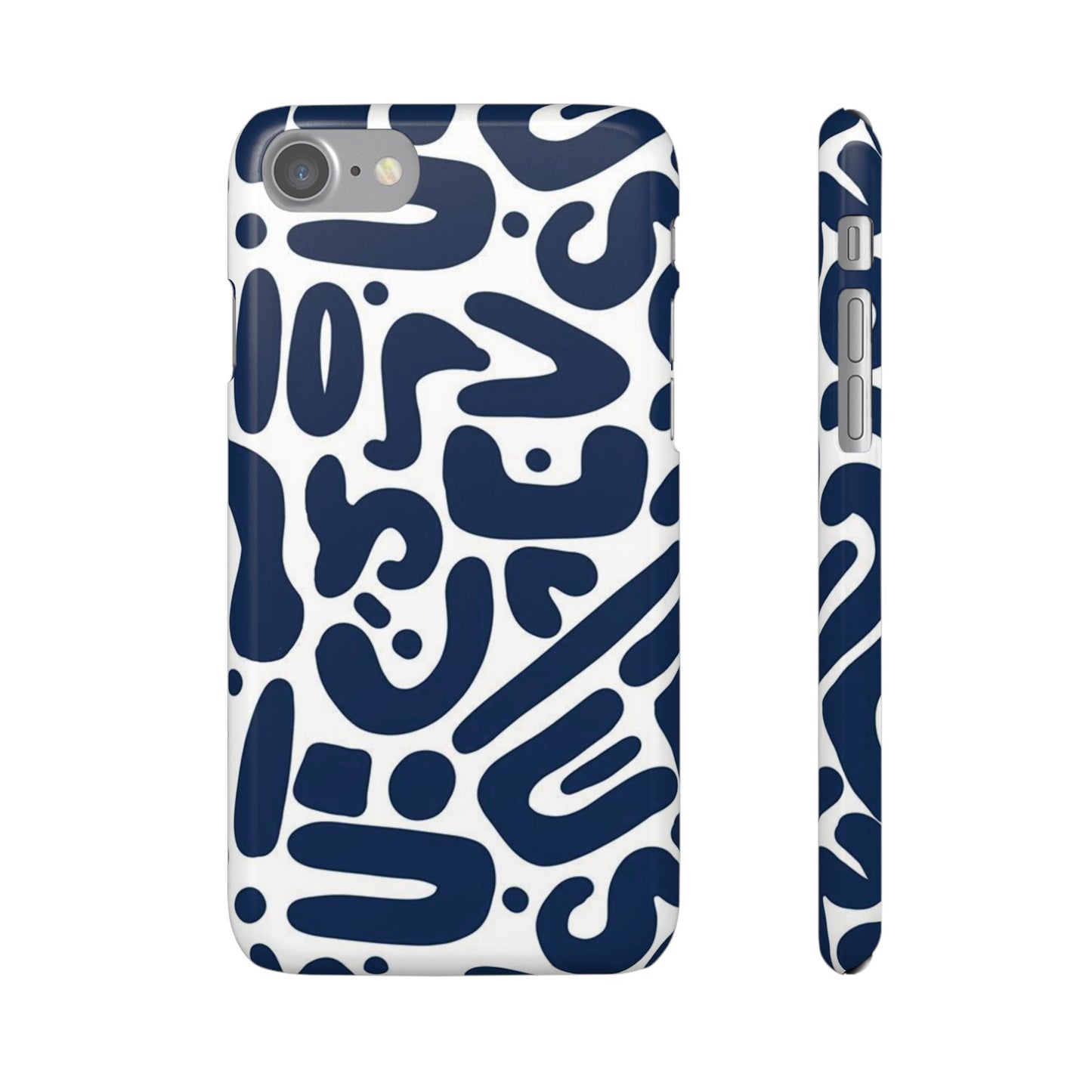 Modern Abstract Navy Blue Graphic Phone Case Sleek and Durable Protection