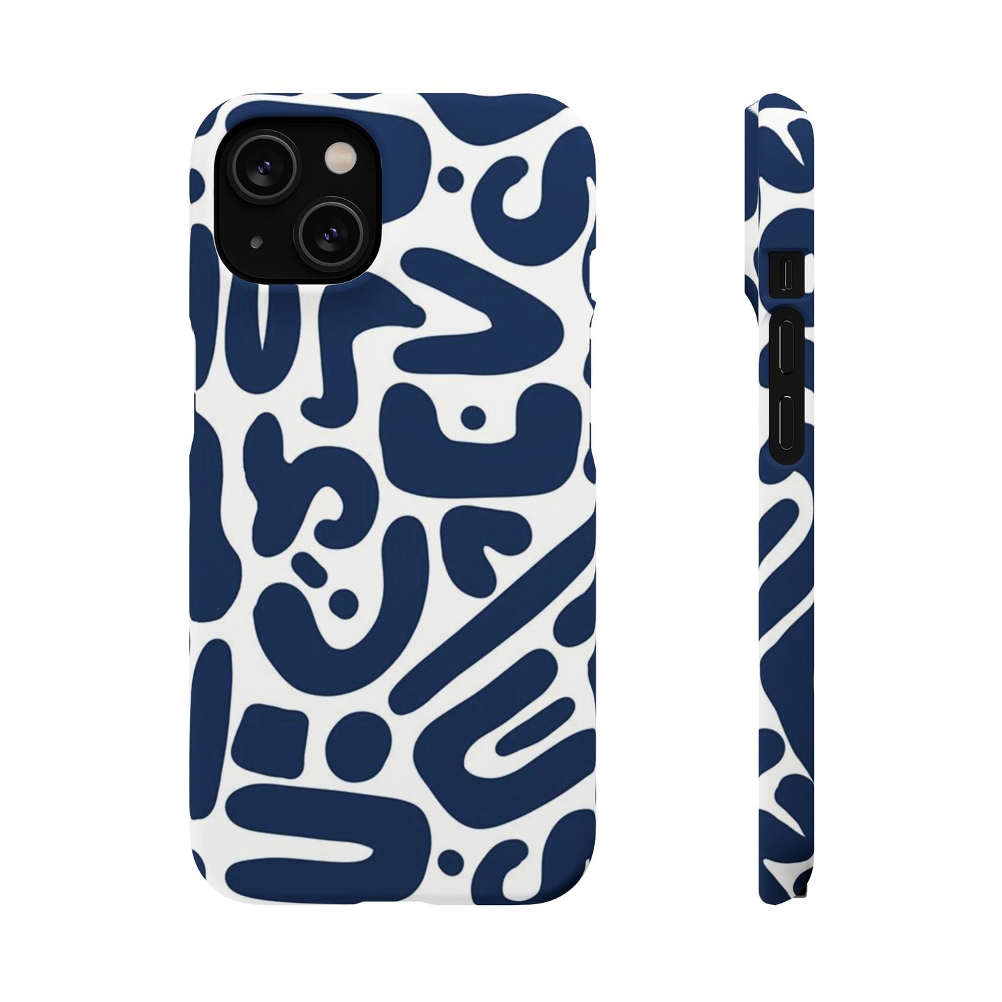 Modern Abstract Navy Blue Graphic Phone Case Sleek and Durable Protection