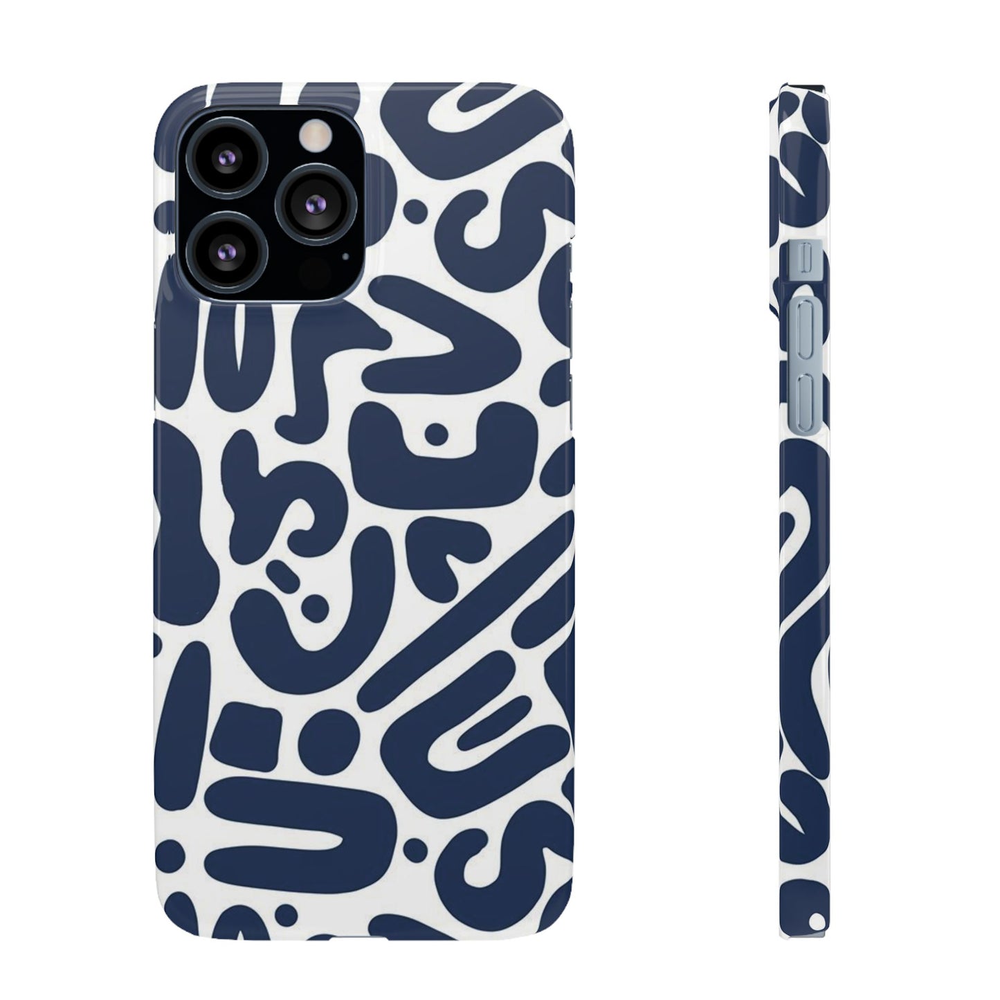 Modern Abstract Navy Blue Graphic Phone Case Sleek and Durable Protection